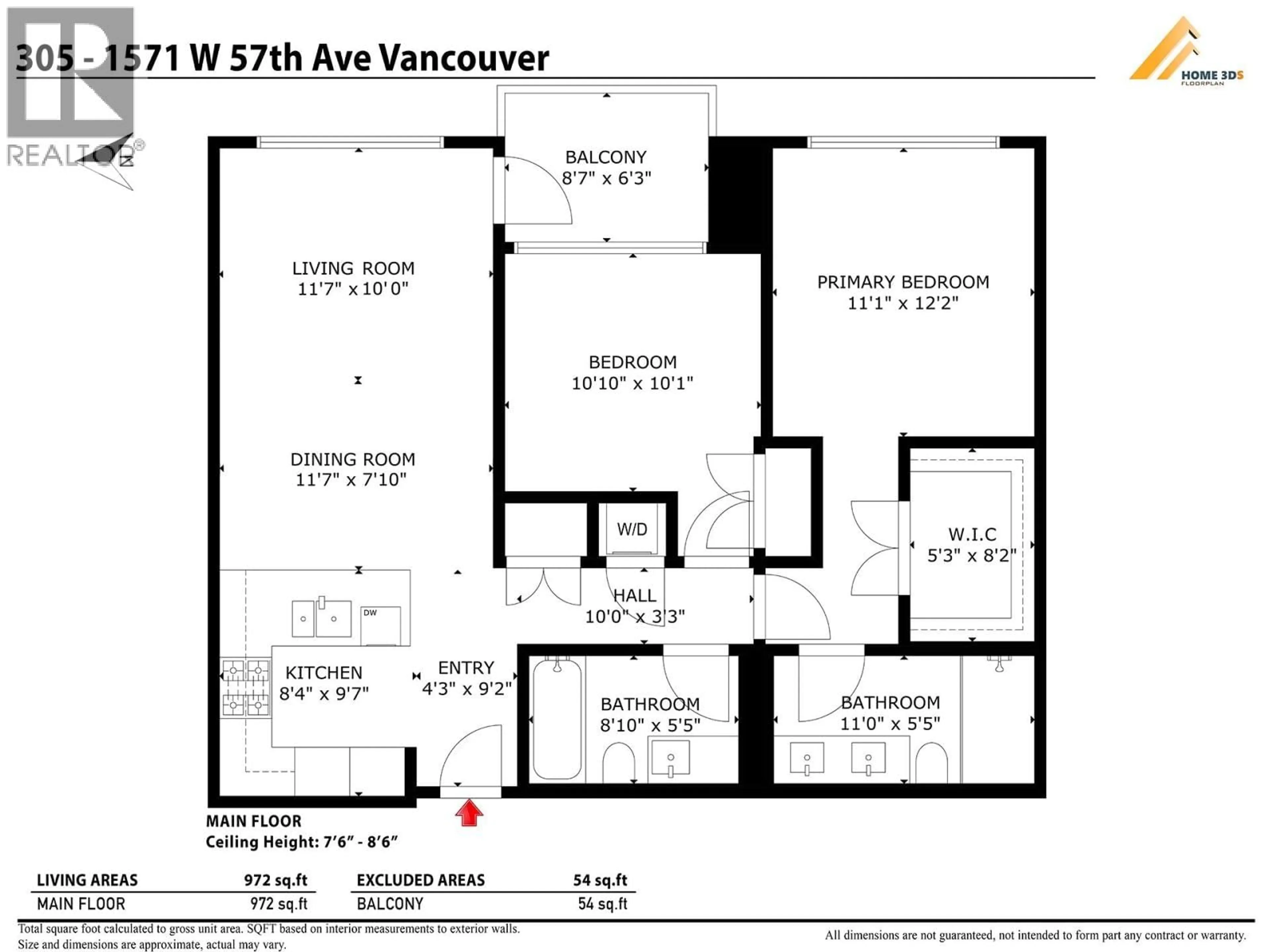 Floor plan for 305 - 1571 57TH AVENUE, Vancouver British Columbia V6P0H7