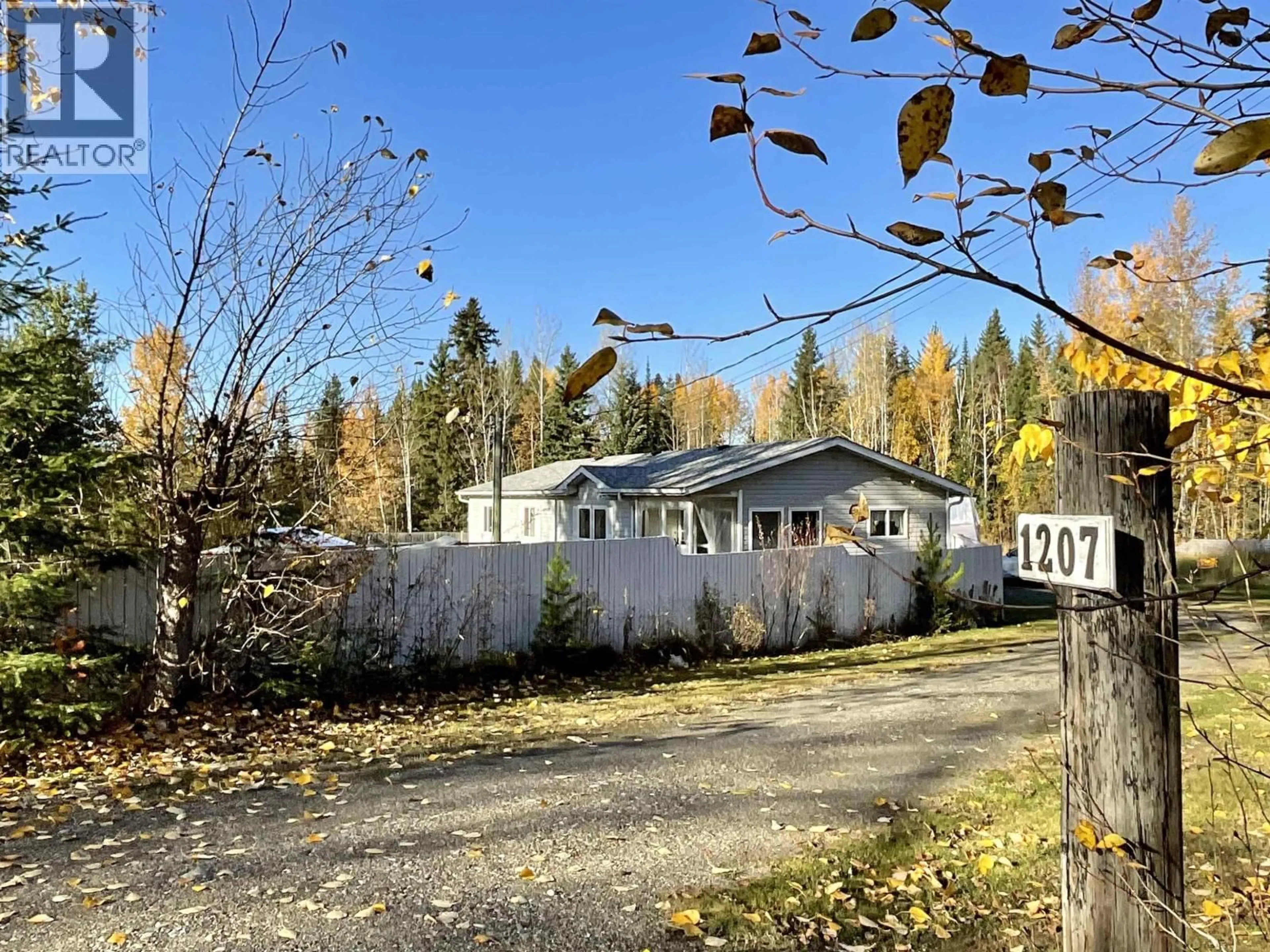 A pic from outside/outdoor area/front of a property/back of a property/a pic from drone, street for 1207 BIG BEN ROAD, Quesnel British Columbia V2J6V1