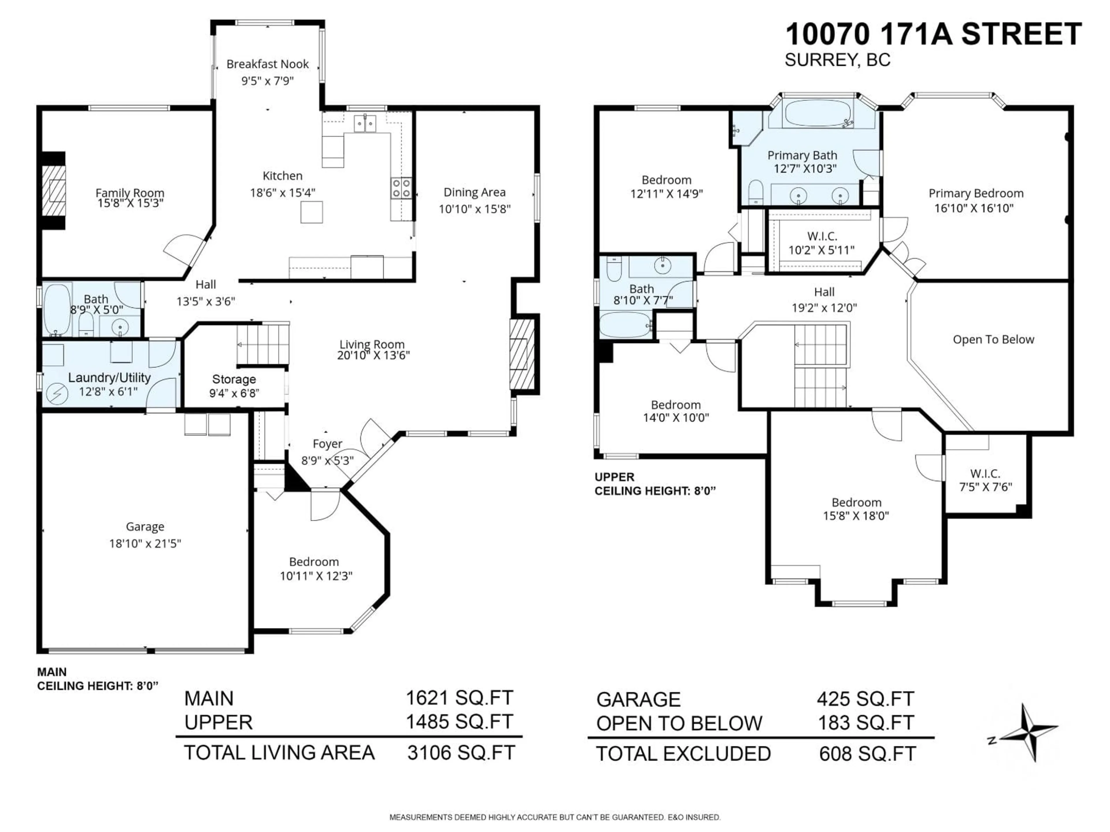 Floor plan for 10070 171A, Surrey British Columbia V4N3L3