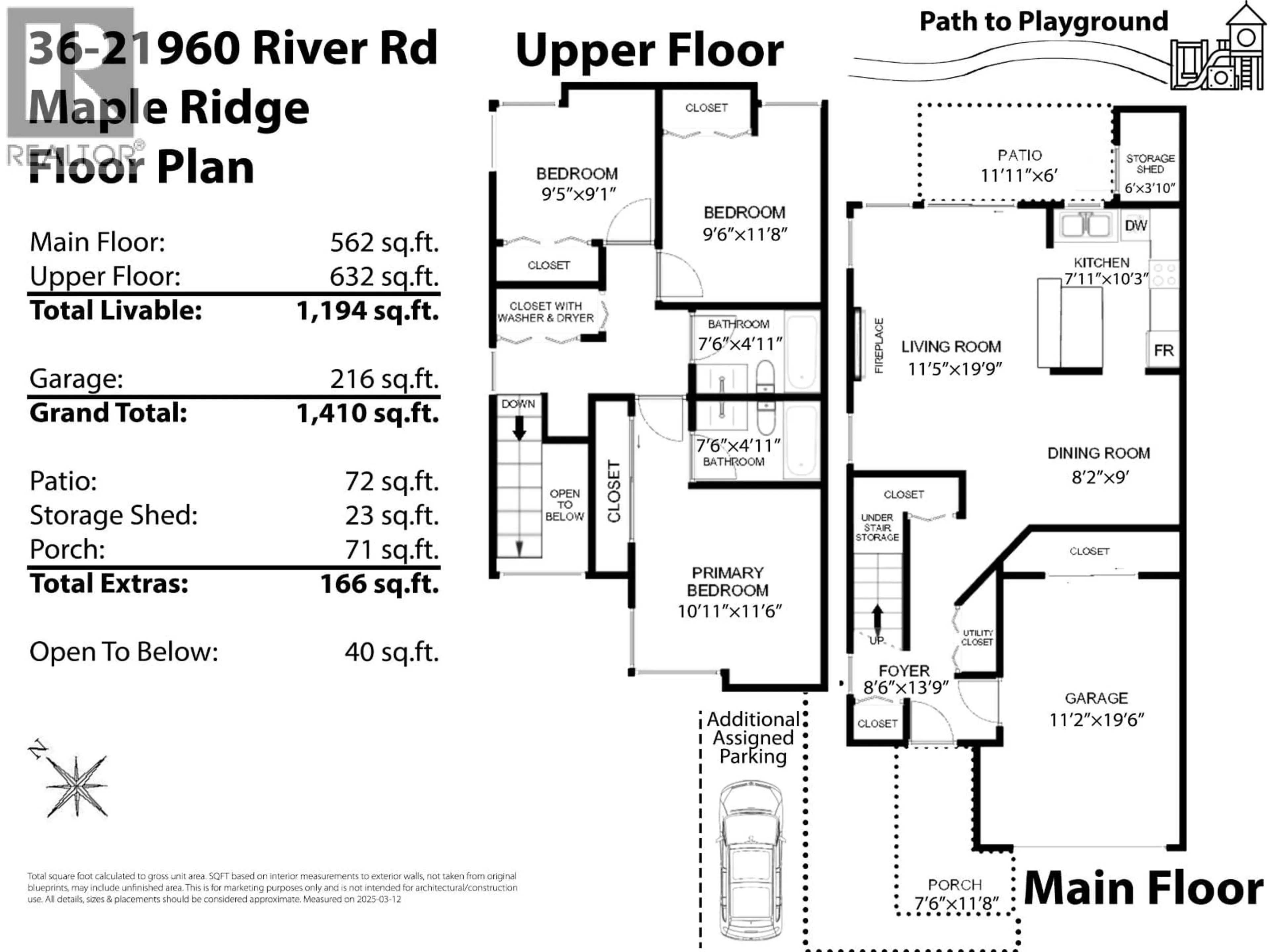 Floor plan for 36 - 21960 RIVER ROAD, Maple Ridge British Columbia V2X2C3