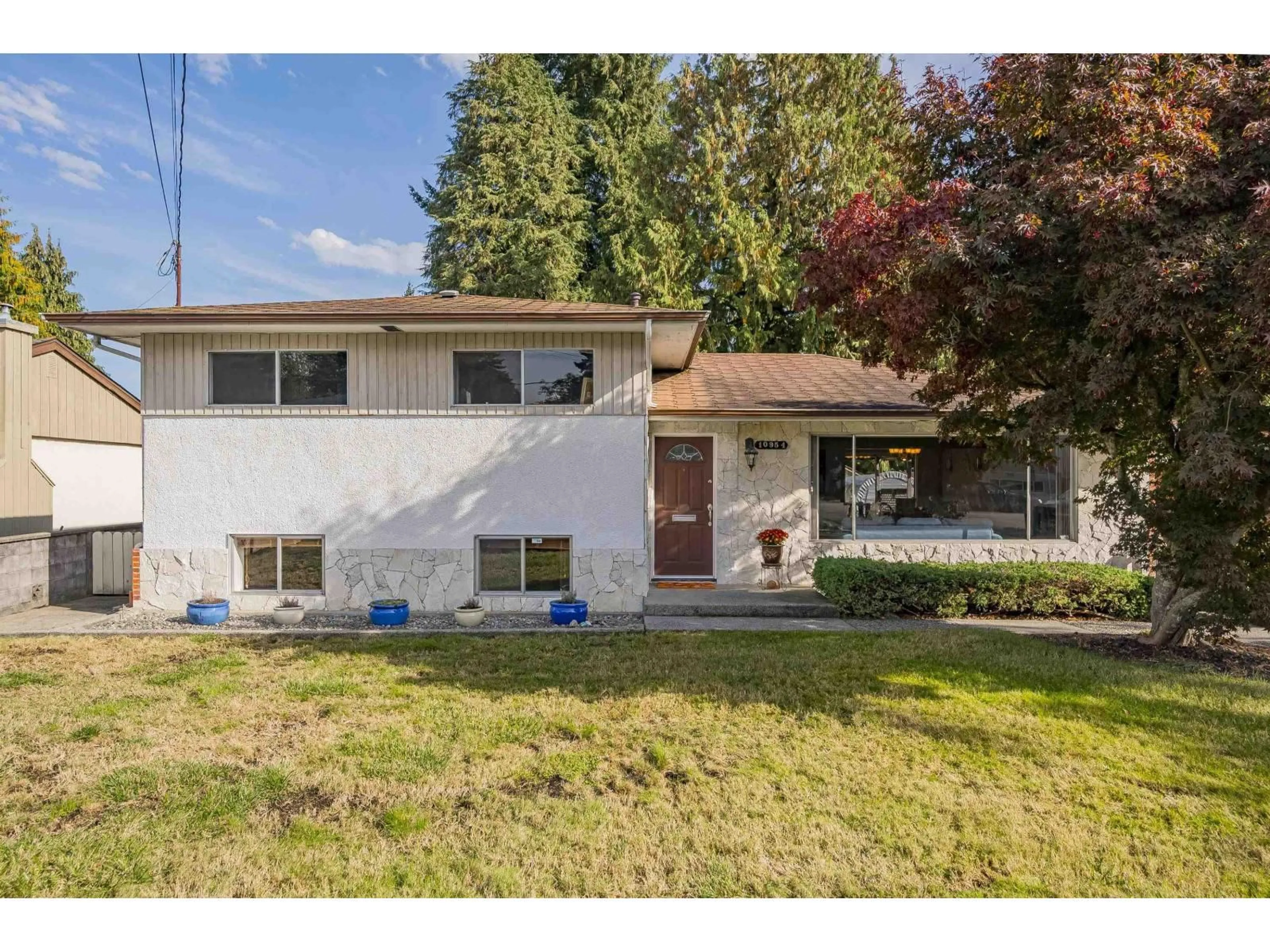 Home with vinyl exterior material, street for 10954 145A, Surrey British Columbia V3R3S4