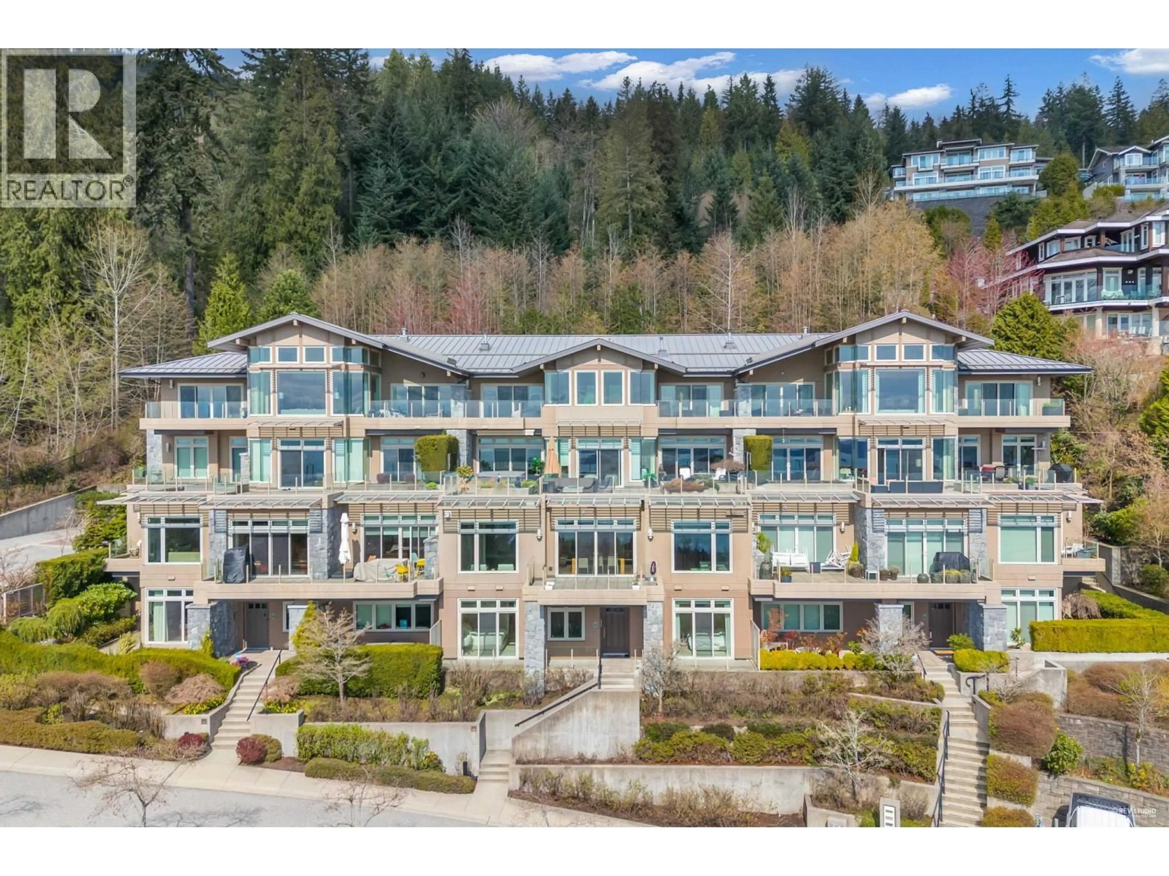 A pic from outside/outdoor area/front of a property/back of a property/a pic from drone, mountain view for 102 - 2575 GARDEN COURT, West Vancouver British Columbia V7S0A2