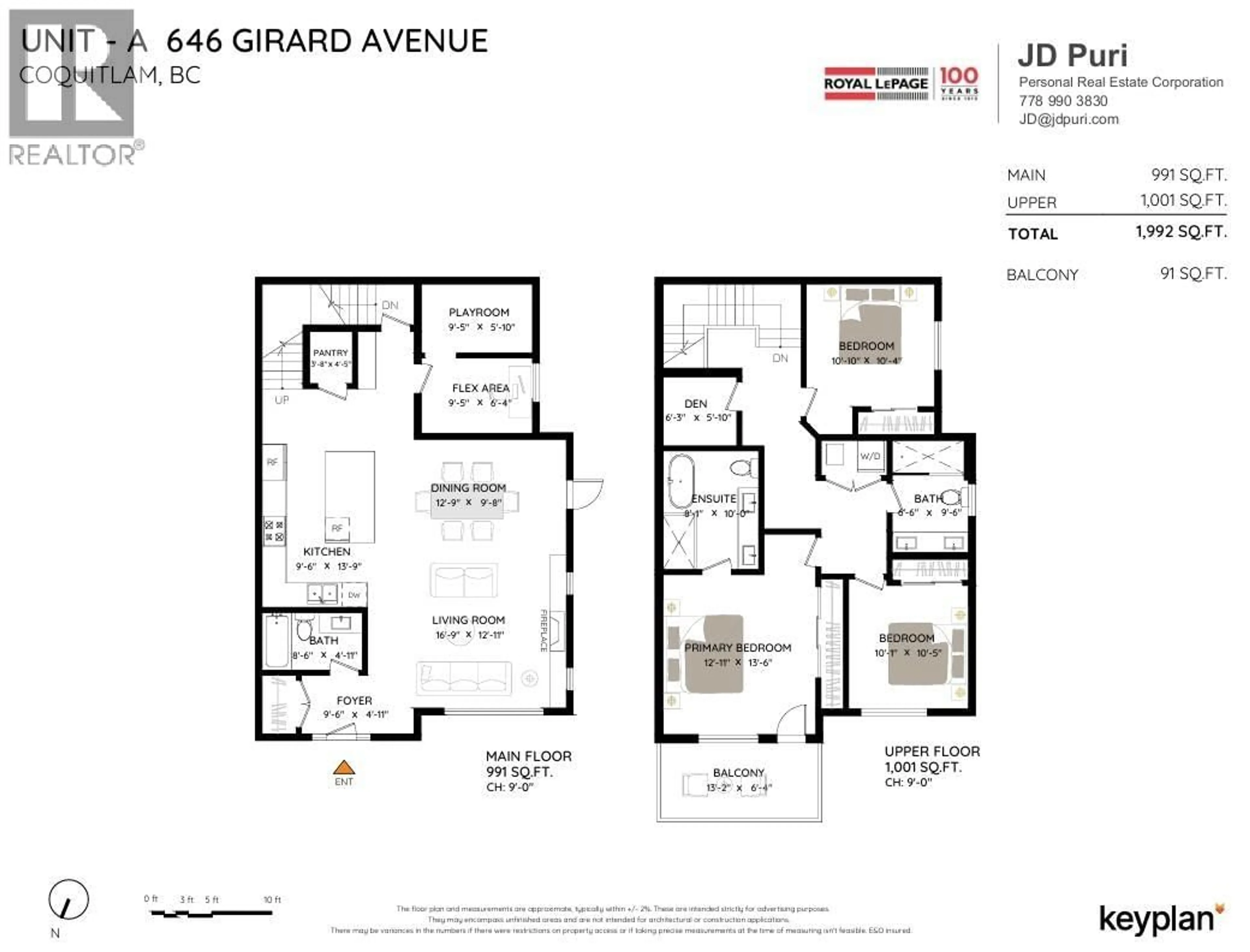 Floor plan for A - 646 GIRARD AVENUE, Coquitlam British Columbia V3K1S8