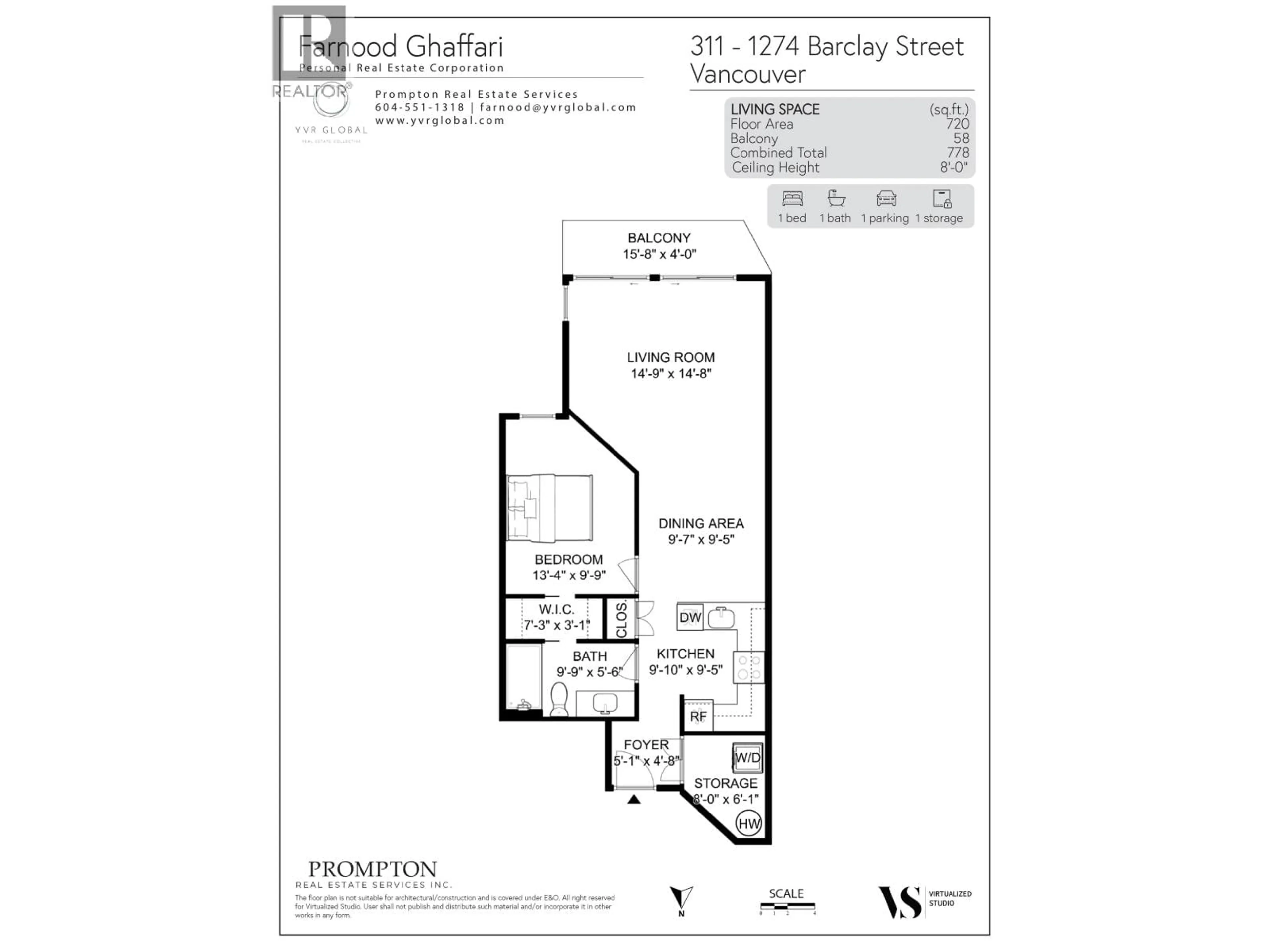 Floor plan for 311 - 1274 BARCLAY STREET, Vancouver British Columbia V6E1H3