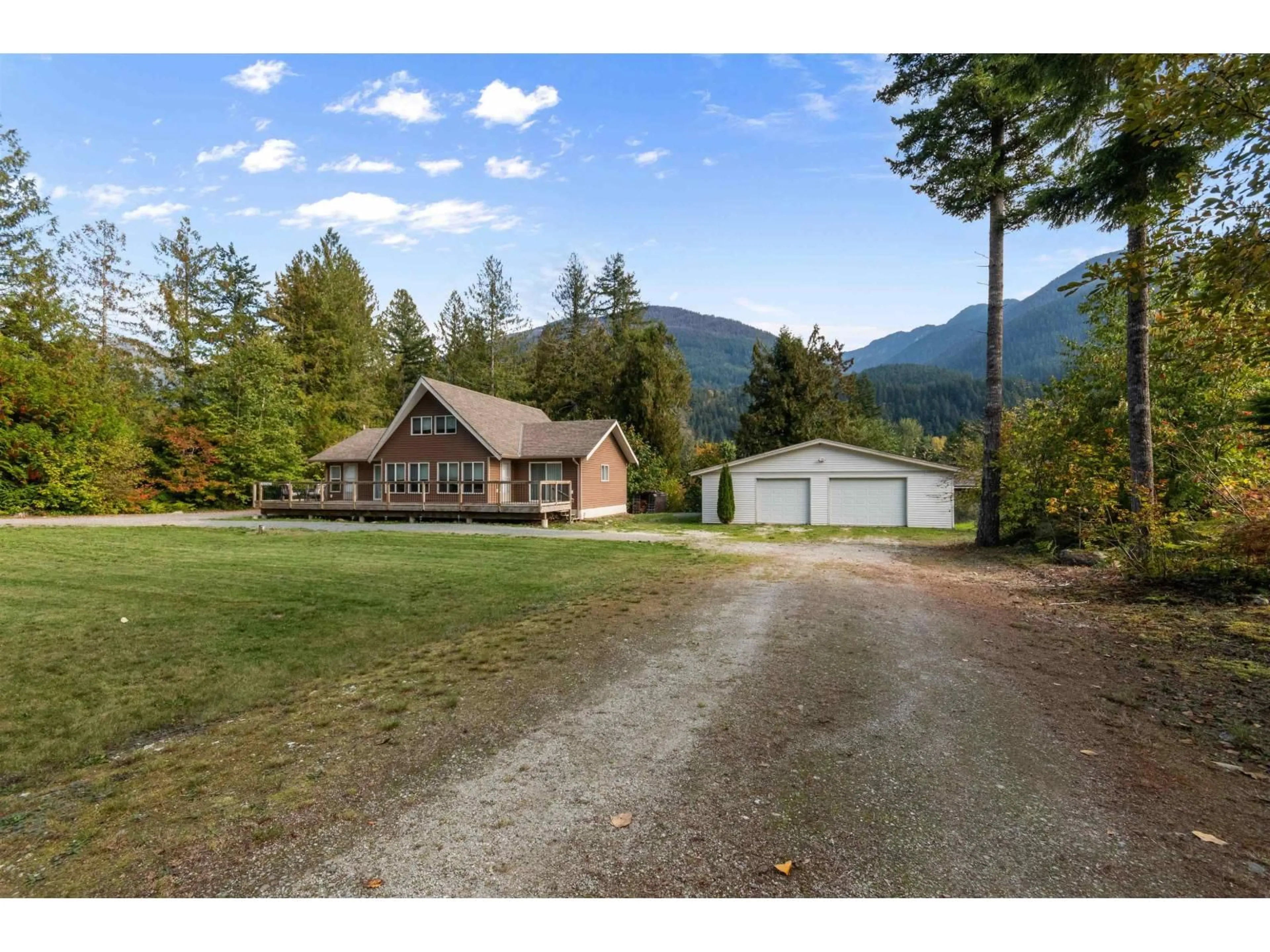 A pic from outside/outdoor area/front of a property/back of a property/a pic from drone, mountain view for 26542 REYNOLDS ROAD, Hope British Columbia V0X1L3