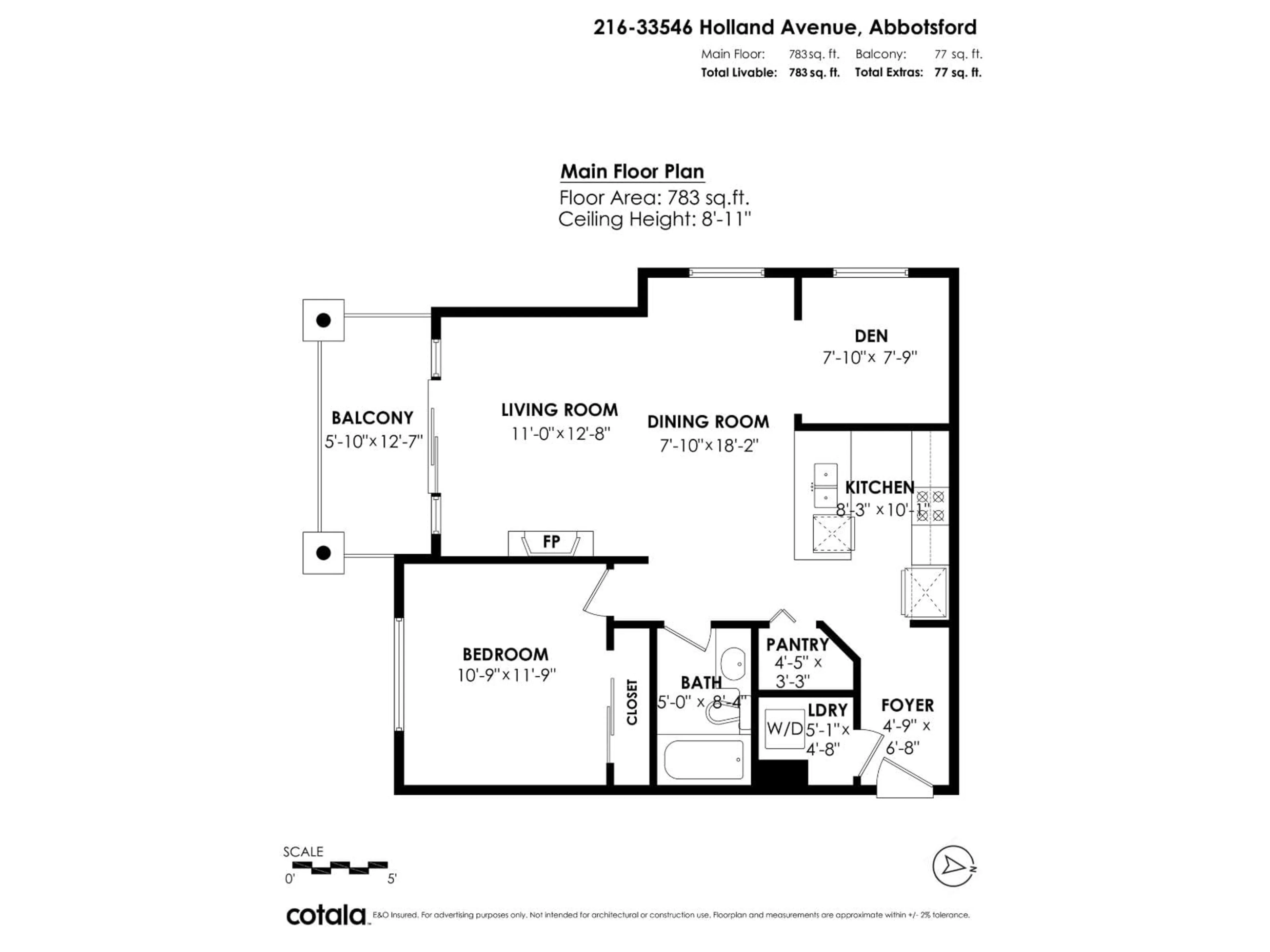 Floor plan for 216 - 33546 HOLLAND, Abbotsford British Columbia V2S0C1