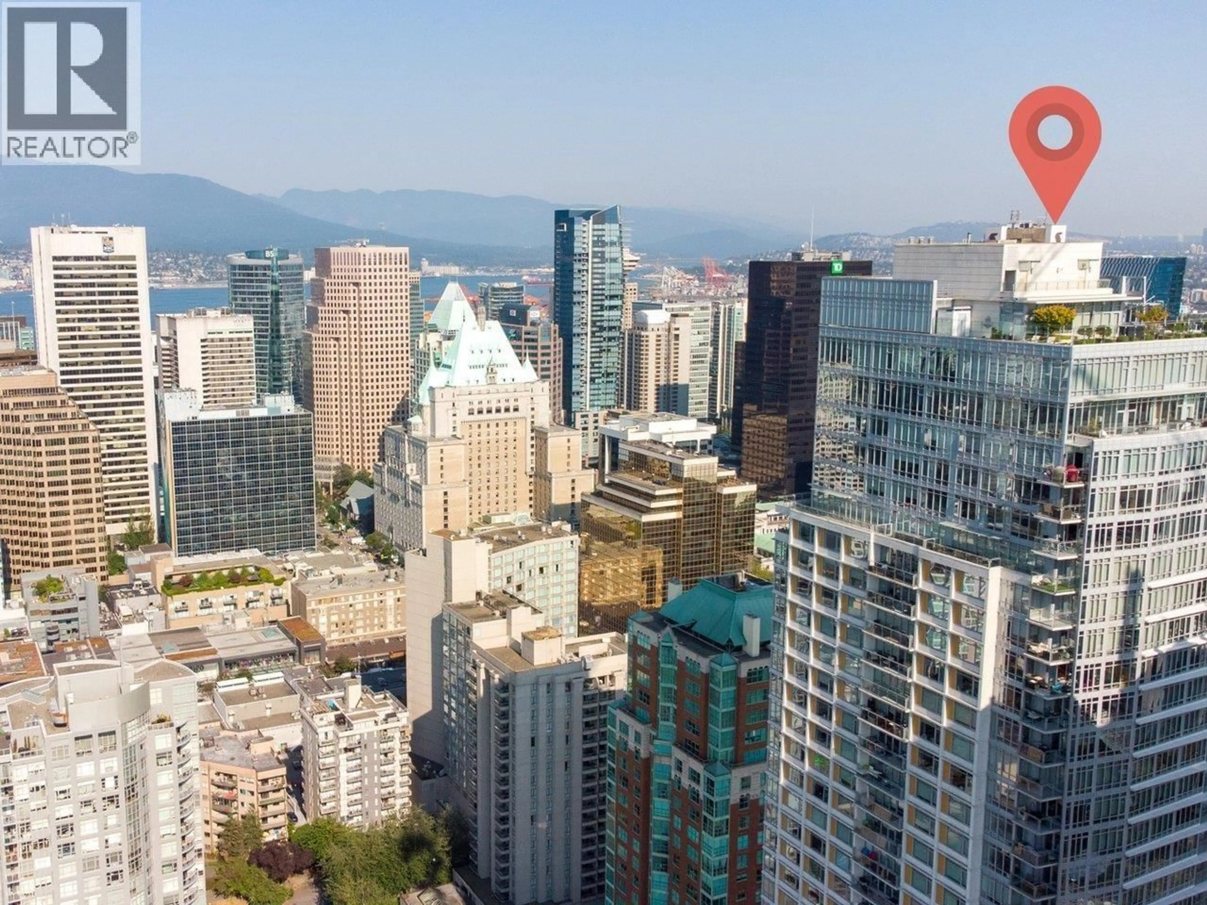 A pic from outside/outdoor area/front of a property/back of a property/a pic from drone, city buildings view from balcony for 3307 - 1028 BARCLAY STREET, Vancouver British Columbia V6E0B1