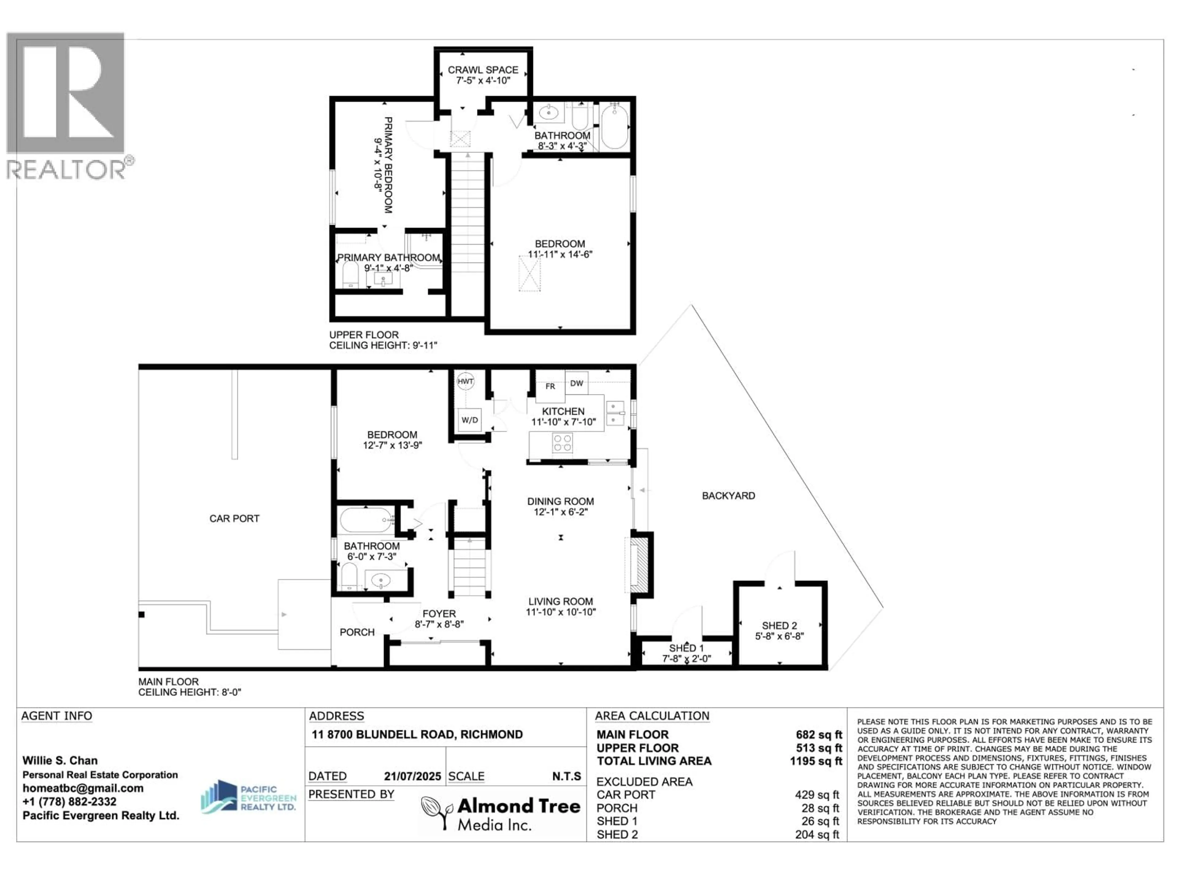 Floor plan for 11 - 8700 BLUNDELL ROAD, Richmond British Columbia V6Y1K1