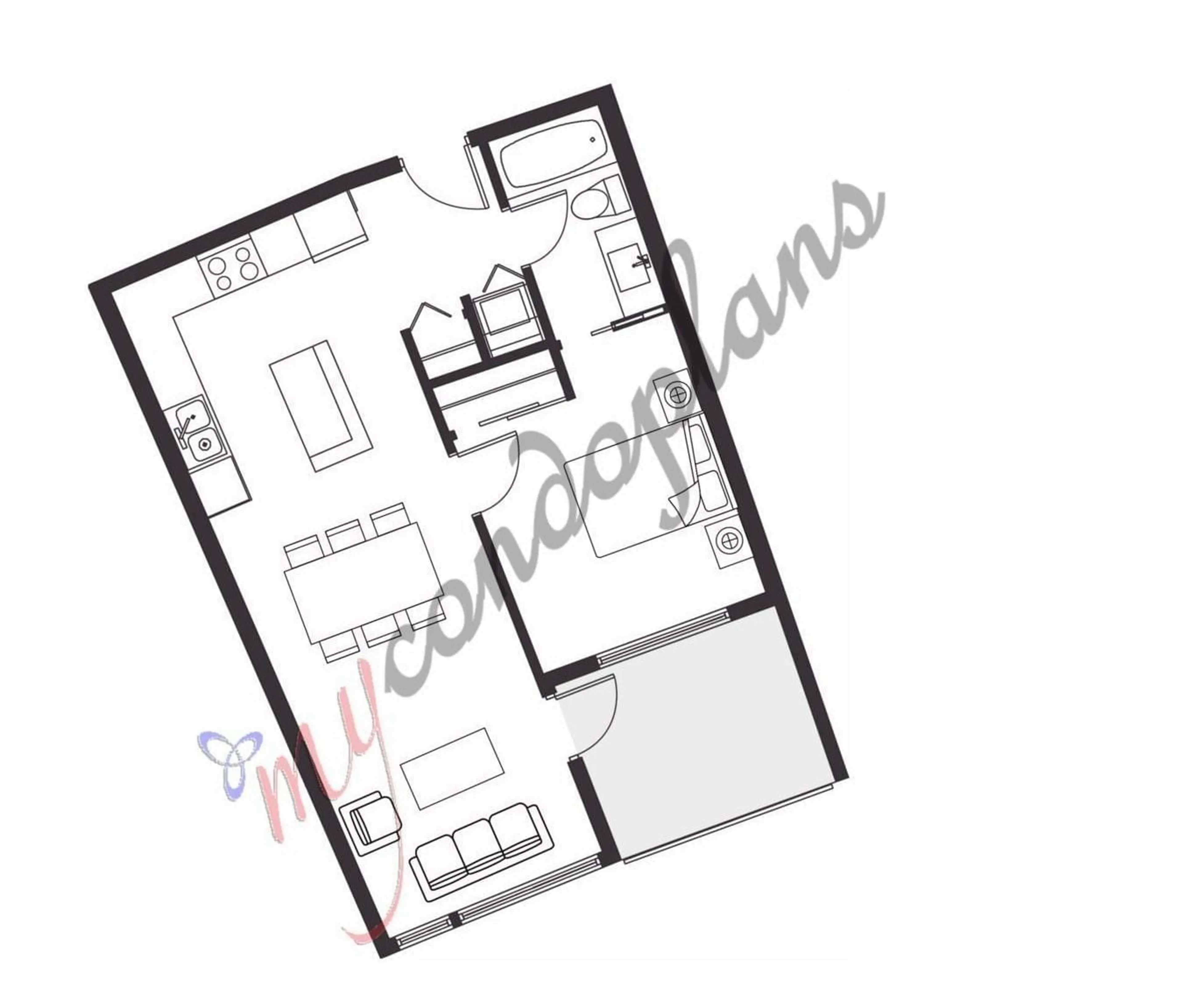 Floor plan for 415 - 19228 64, Surrey British Columbia V3S7C9