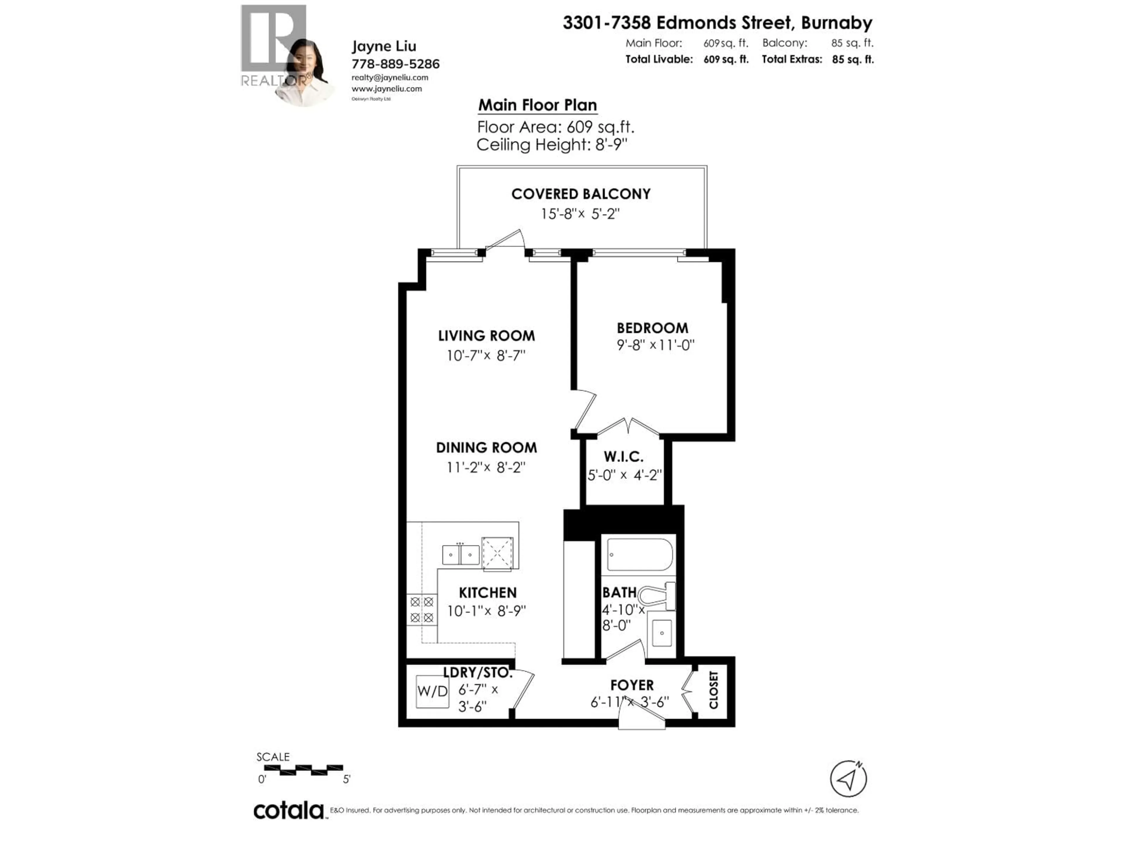 Floor plan for 3301 - 7358 EDMONDS STREET, Burnaby British Columbia V3N0H1