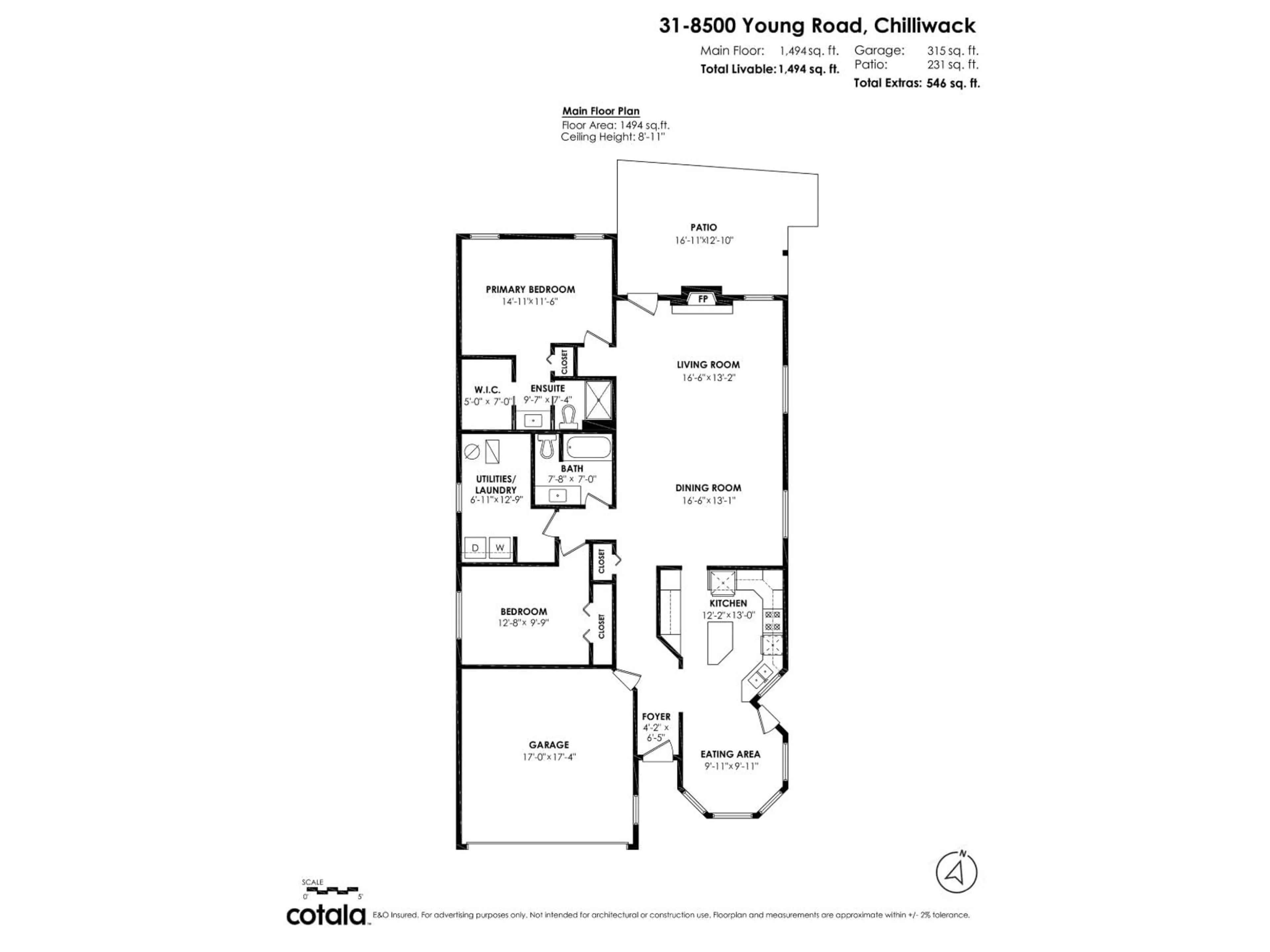 Floor plan for 31 - 8500 YOUNG ROAD, Chilliwack British Columbia V2P4P1