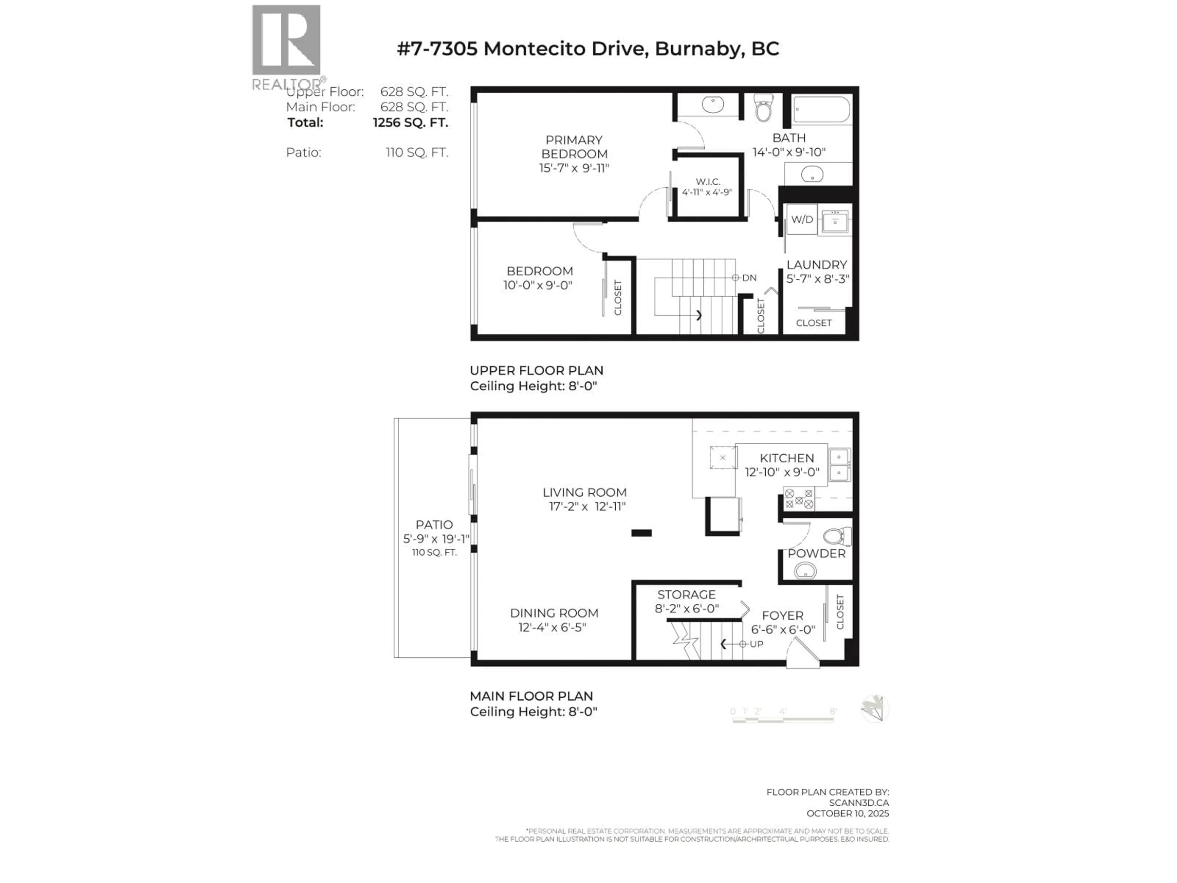 Floor plan for 7 - 7305 MONTECITO DRIVE, Burnaby British Columbia V5A1R2
