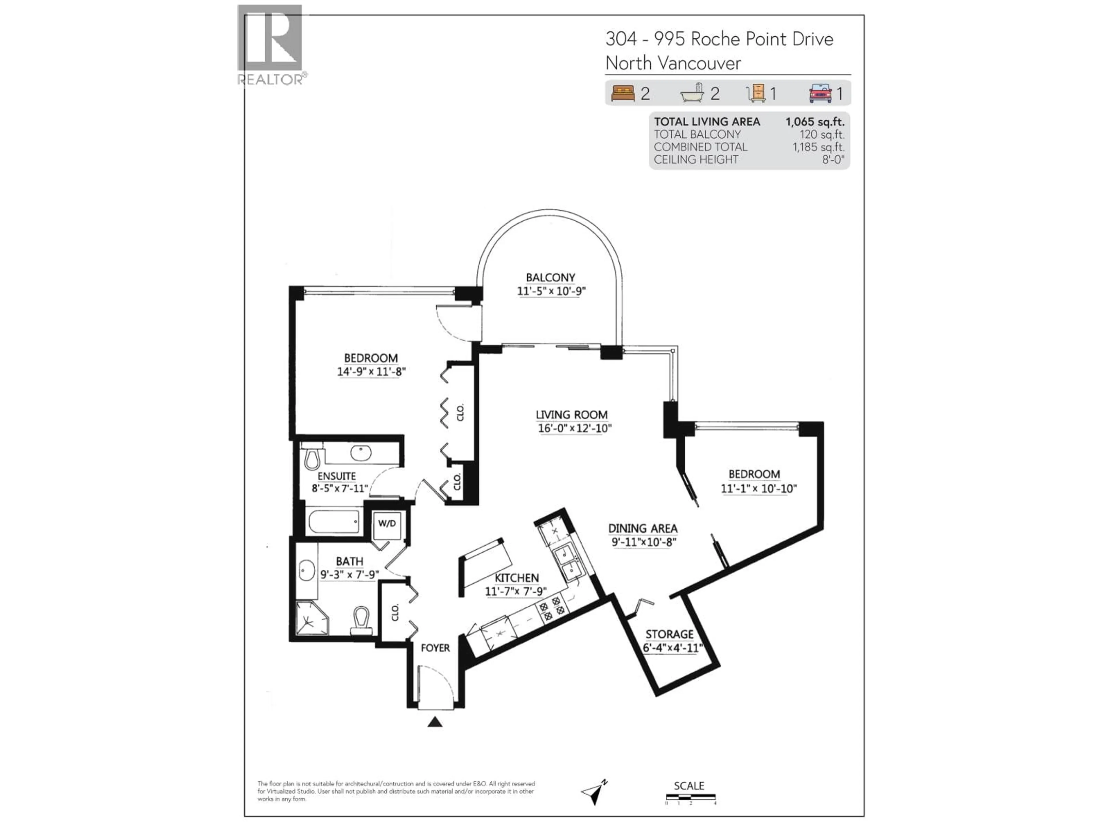 Floor plan for 304 - 995 ROCHE POINT DRIVE, North Vancouver British Columbia V7H2X4