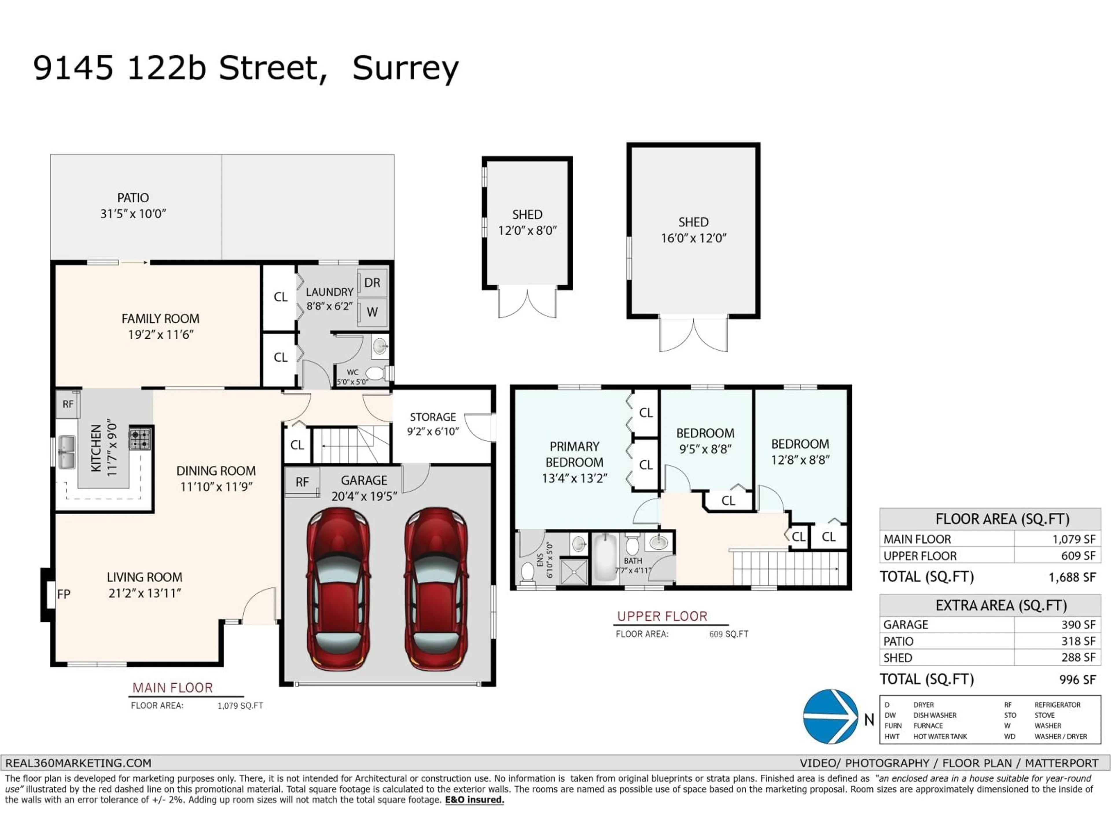 Floor plan for 9145 122B, Surrey British Columbia V3V7M6