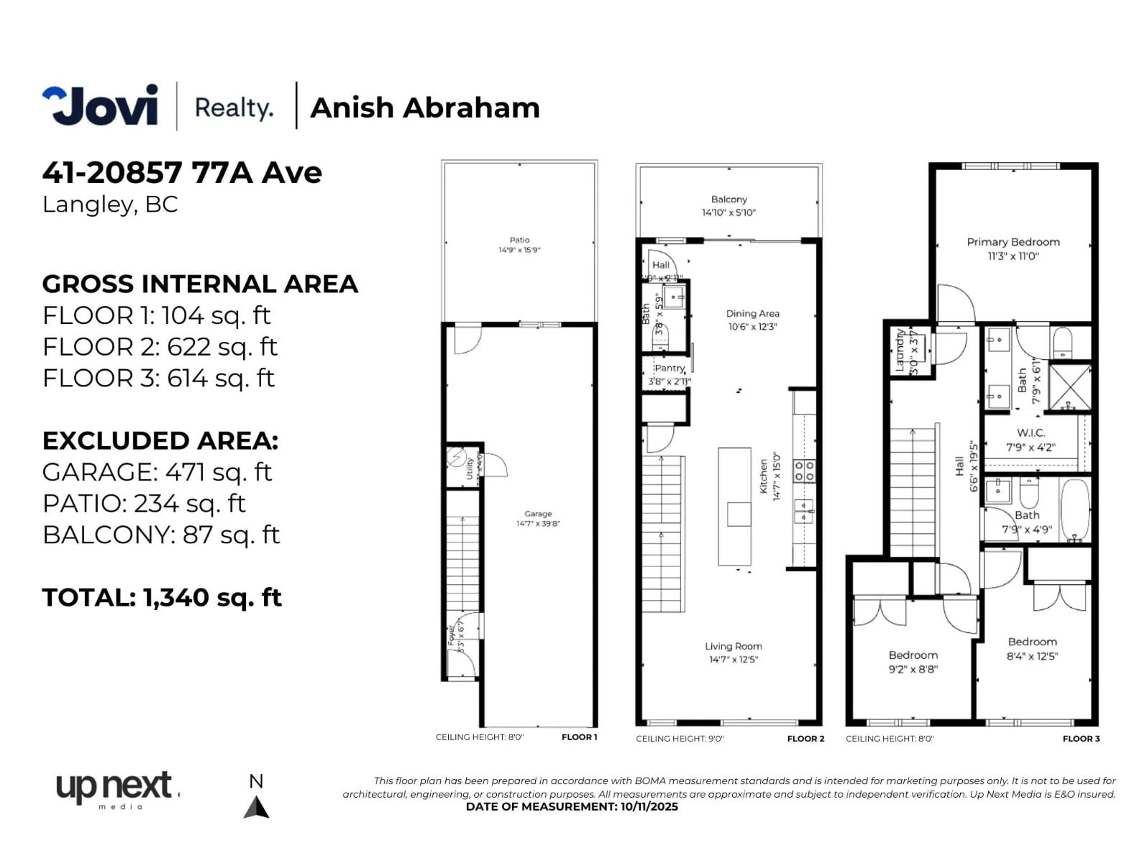 Floor plan for 41 - 20857 77A, Langley British Columbia V2Y0W7