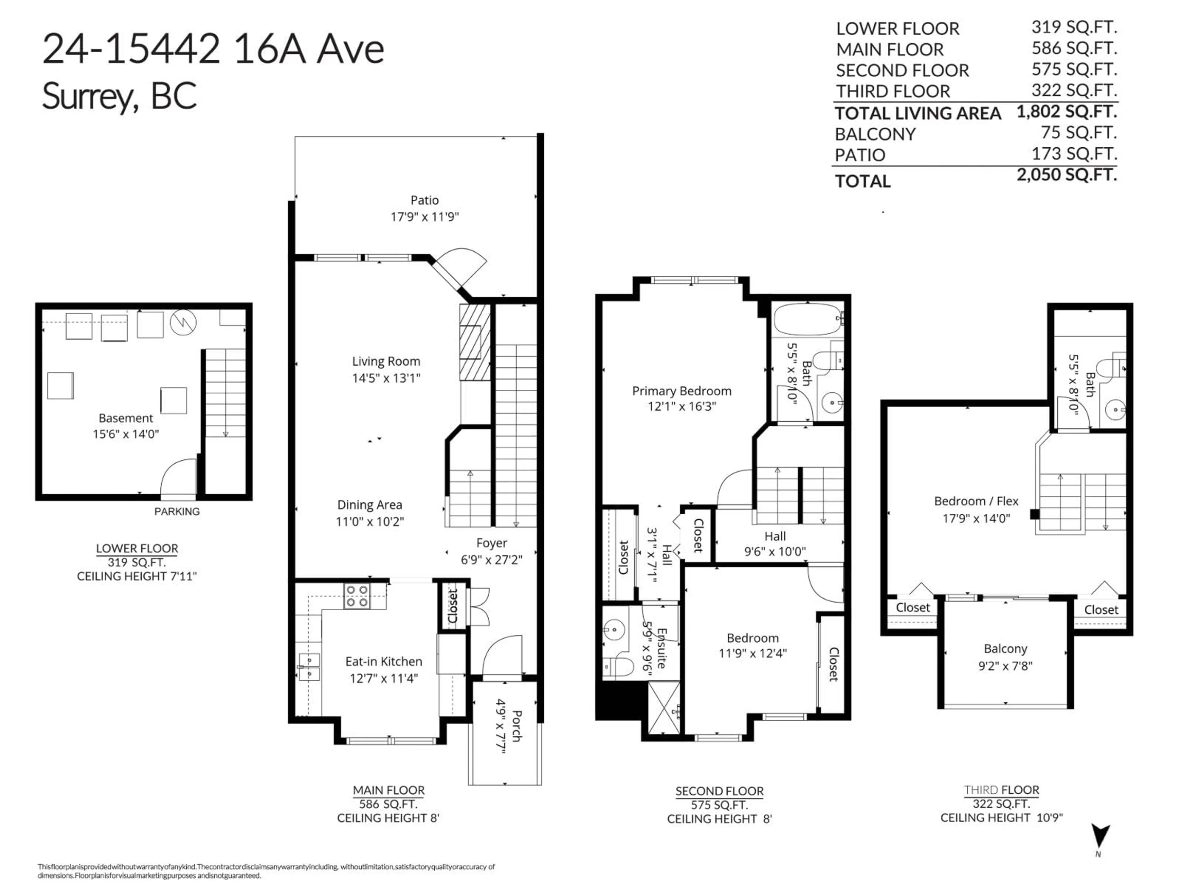 Floor plan for 24 - 15442 16A, Surrey British Columbia V4A1T3
