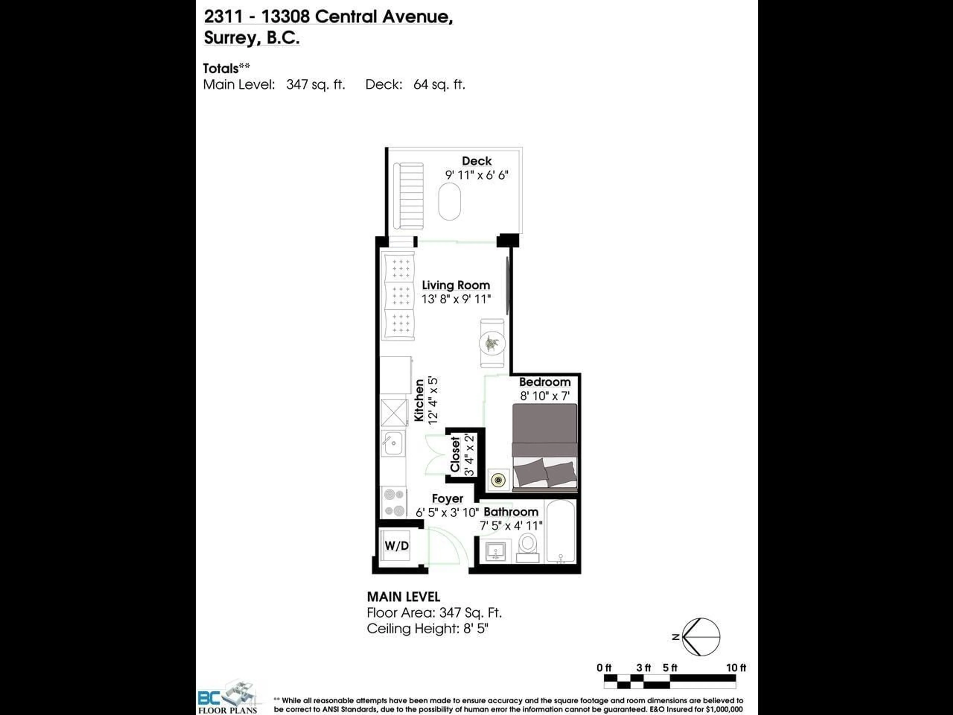 Floor plan for 2311 - 13308 CENTRAL, Surrey British Columbia V3T0M4