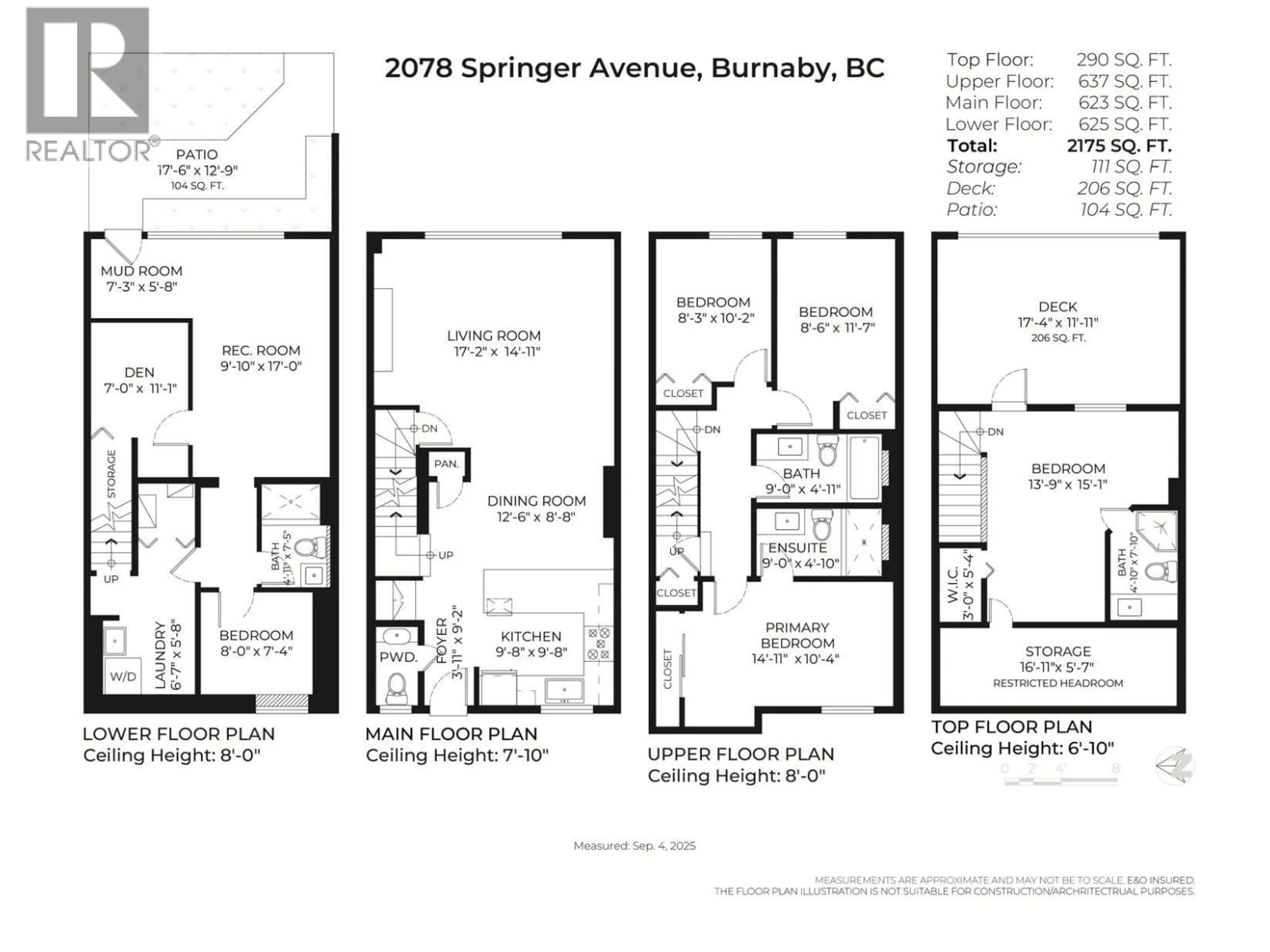 Floor plan for 2078 SPRINGER AVENUE, Burnaby British Columbia V5B3M5