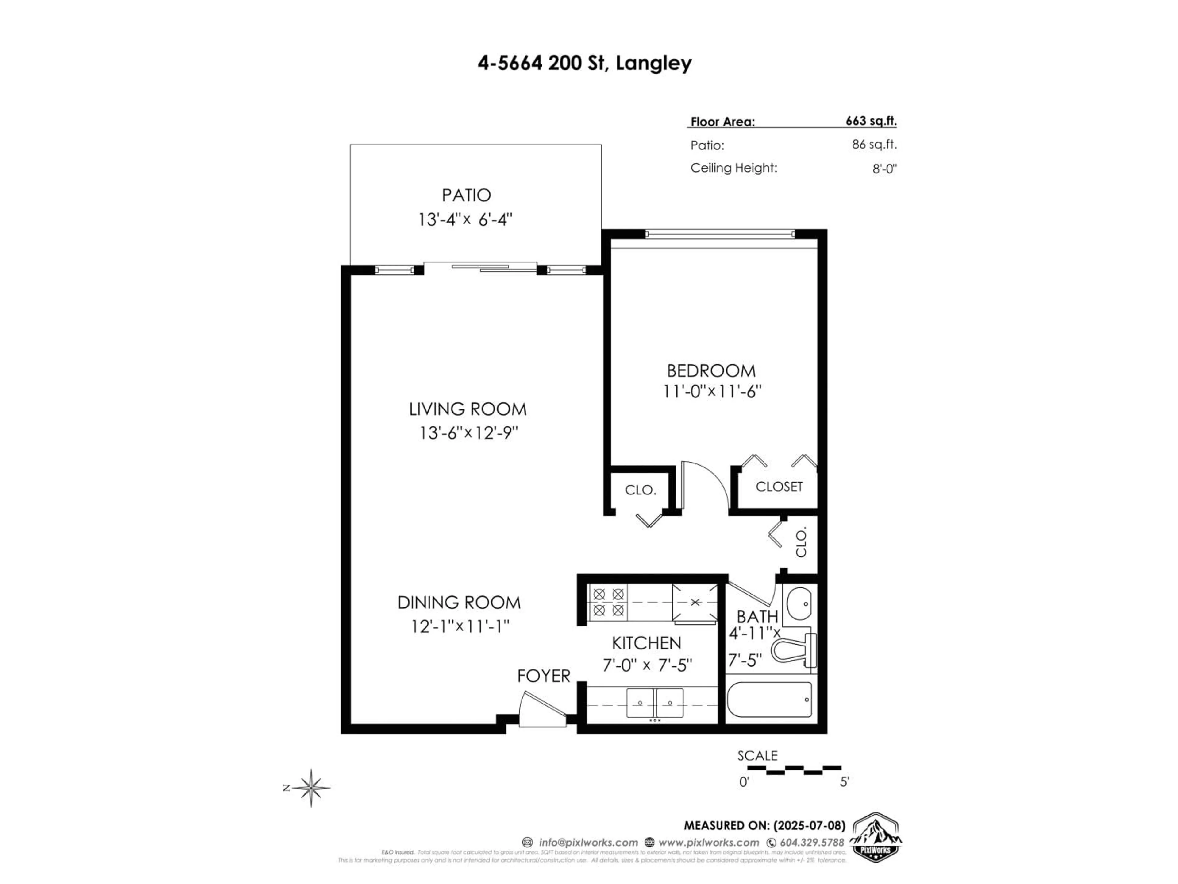 Floor plan for 4 - 5664 200, Langley British Columbia V3A1M8