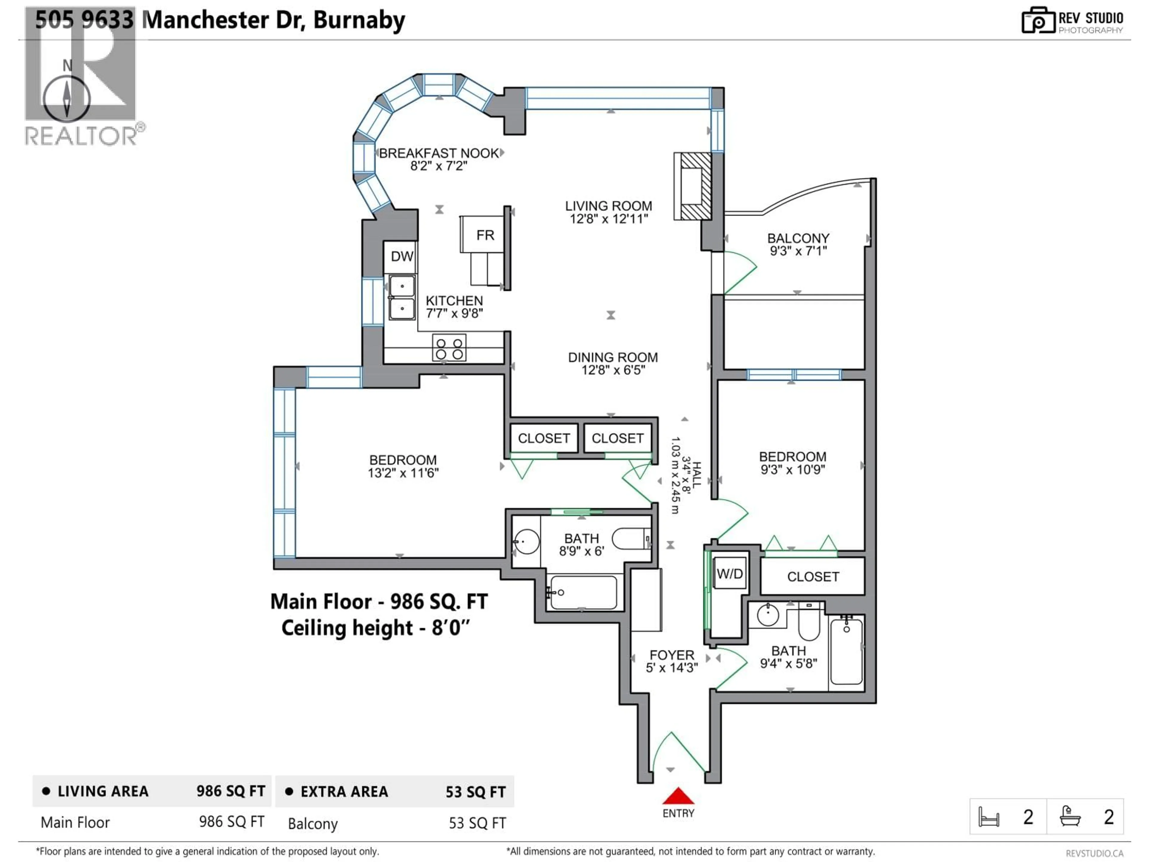 Floor plan for 505 - 9633 MANCHESTER DRIVE, Burnaby British Columbia V3N4Y9