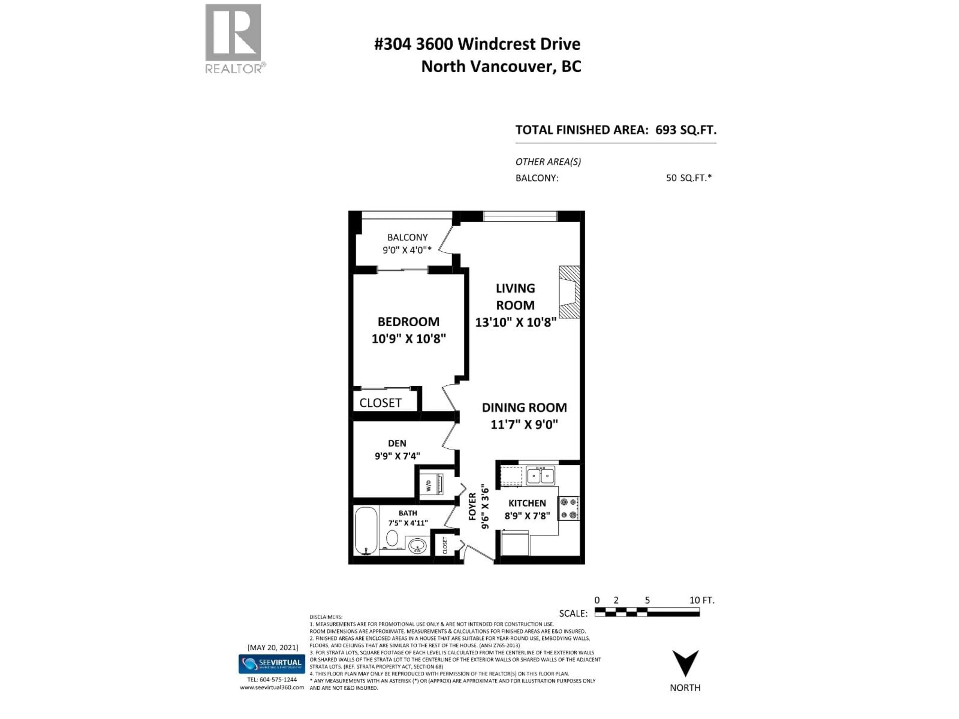Floor plan for 304 - 3600 WINDCREST DRIVE, North Vancouver British Columbia V7G2S5
