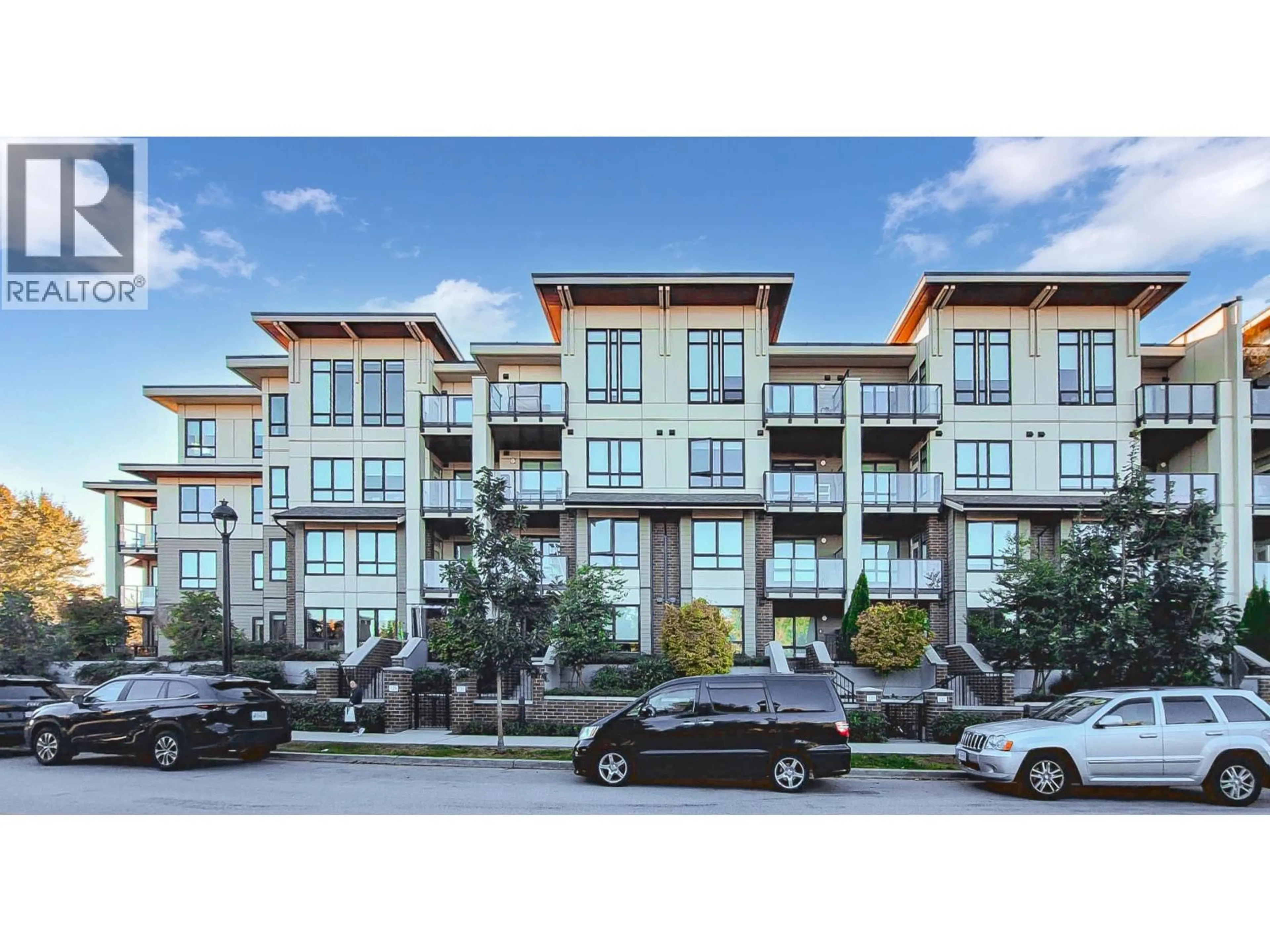 A pic from outside/outdoor area/front of a property/back of a property/a pic from drone, building for 128 - 4033 MAY DRIVE, Richmond British Columbia V6X0T3