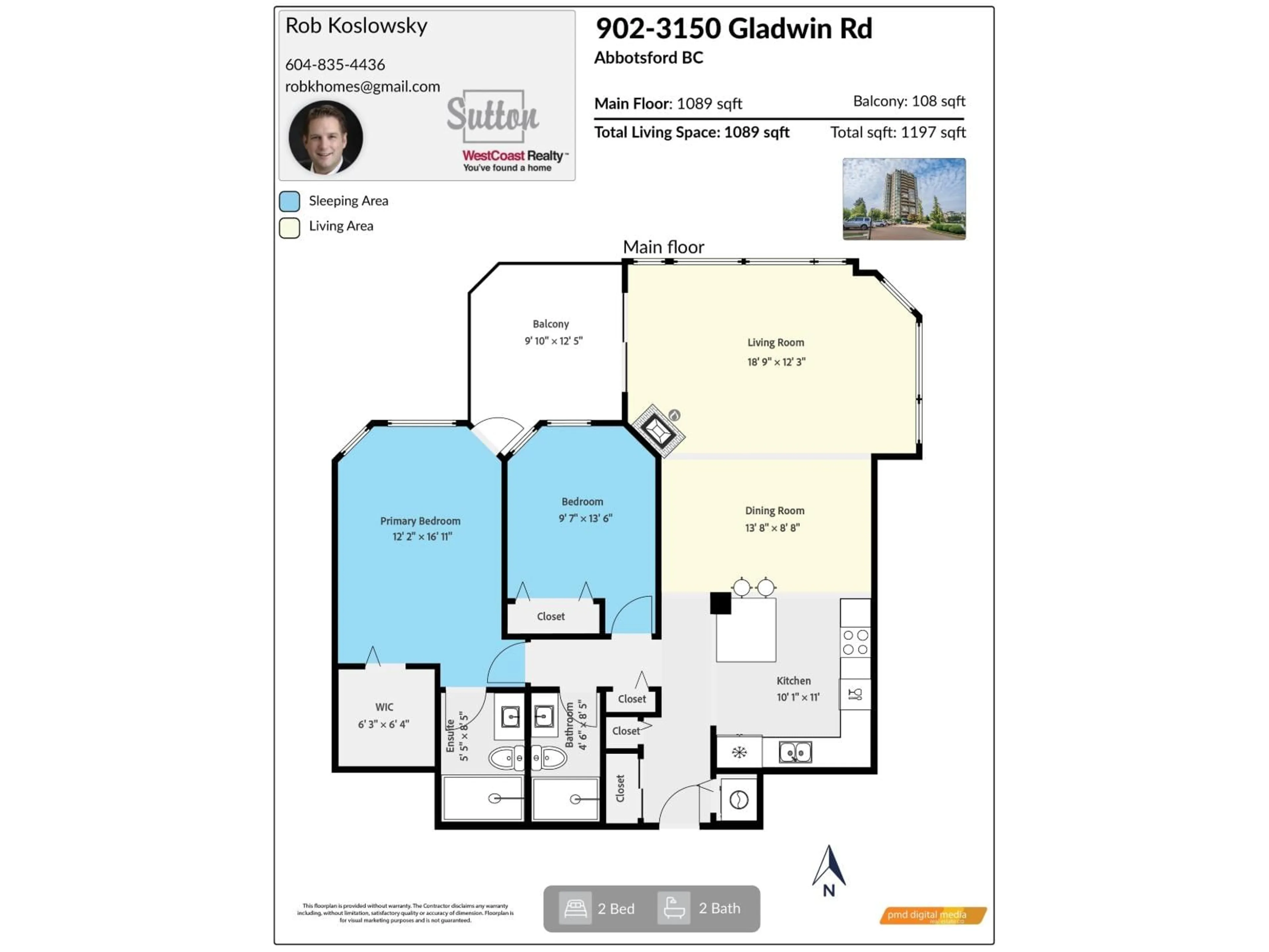 Floor plan for 902 - 3150 GLADWIN, Abbotsford British Columbia V2T5S9