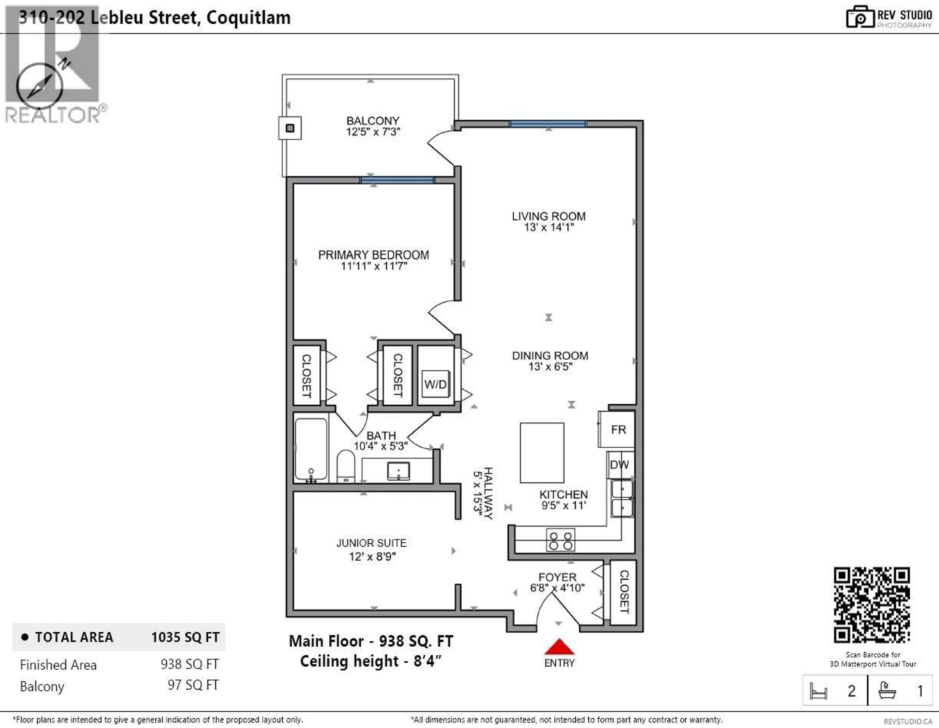 Floor plan for 310 - 202 LEBLEU STREET, Coquitlam British Columbia V3K4L6