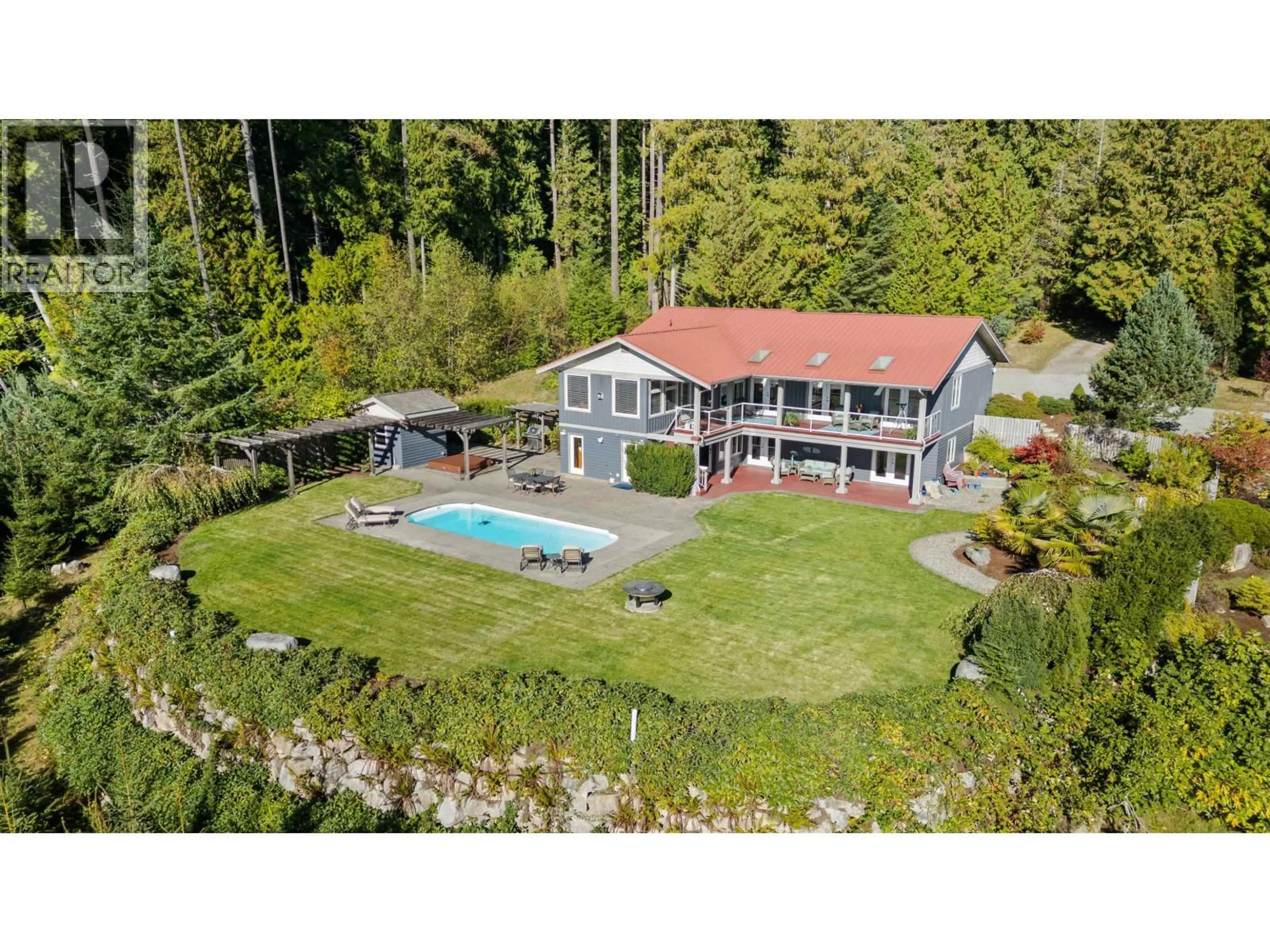 A pic from outside/outdoor area/front of a property/back of a property/a pic from drone, water/lake/river/ocean view for 2440 SUNSHINE COAST HIGHWAY, Roberts Creek British Columbia V0N2W5