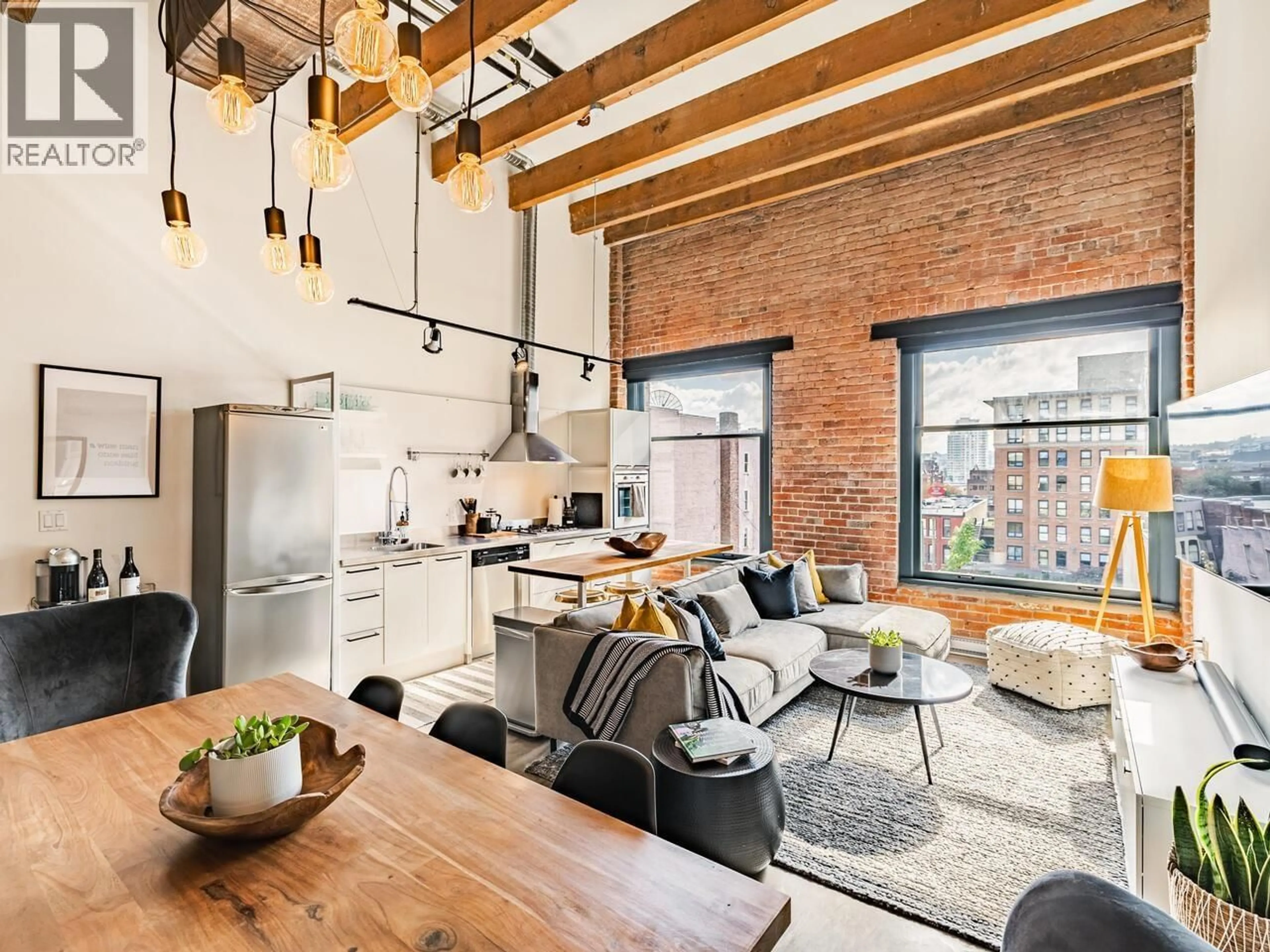 Open concept kitchen, cement floor for 515 - 55 CORDOVA STREET, Vancouver British Columbia V6A0A5