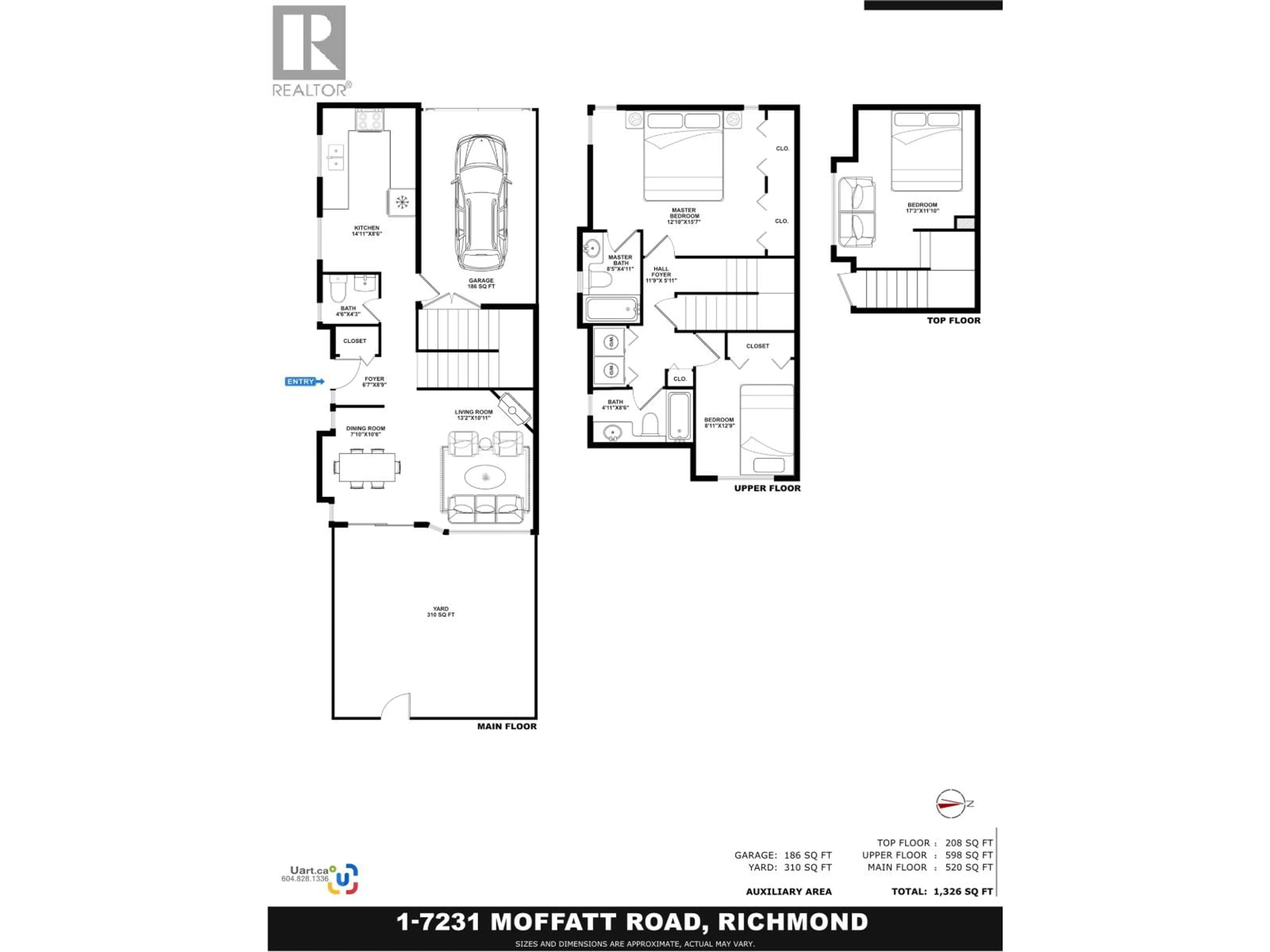 Floor plan for 1 - 7231 MOFFATT ROAD, Richmond British Columbia V6Y1X9