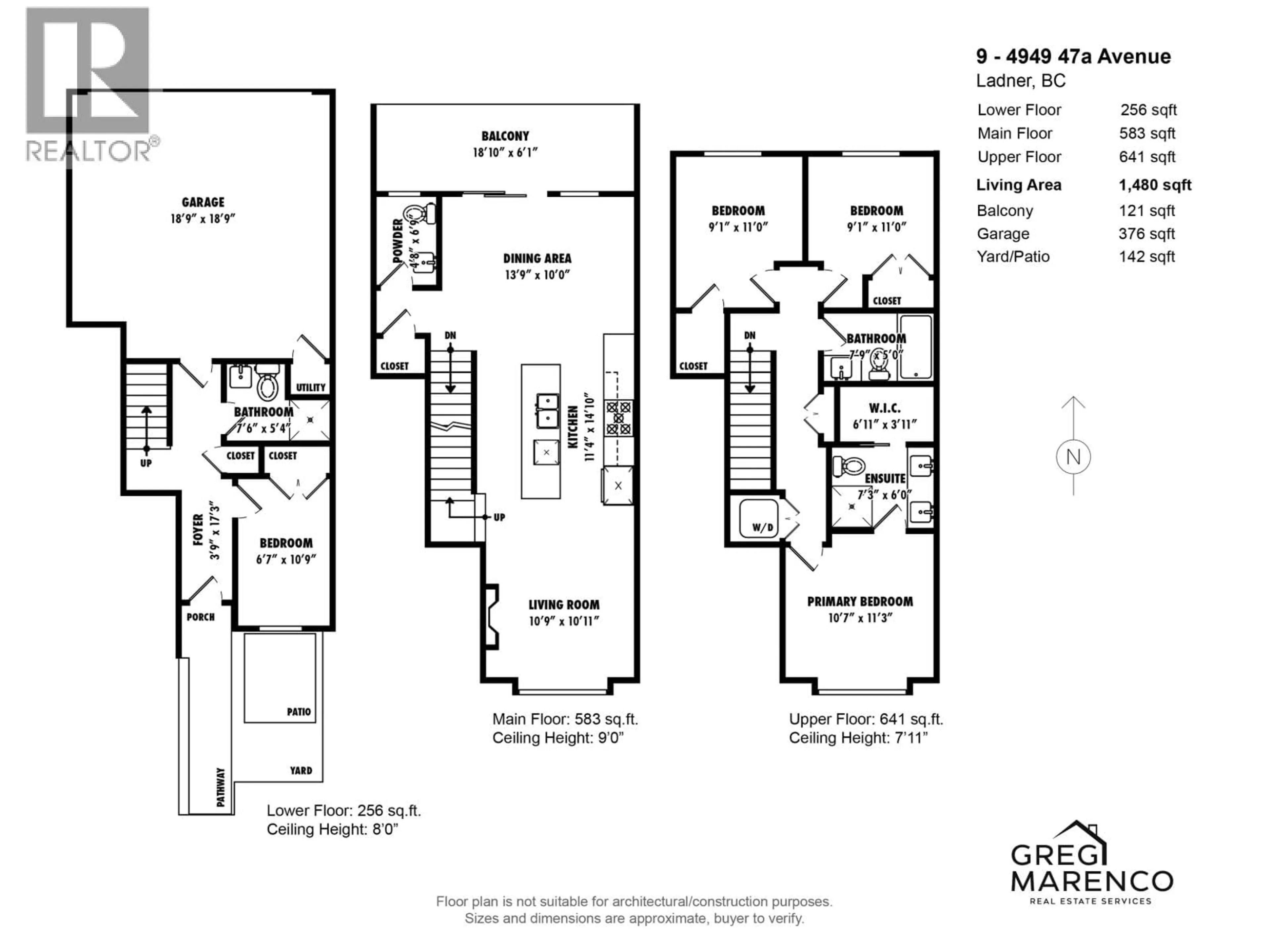 Floor plan for 9 - 4949 47A AVENUE, Ladner British Columbia V4K1T6