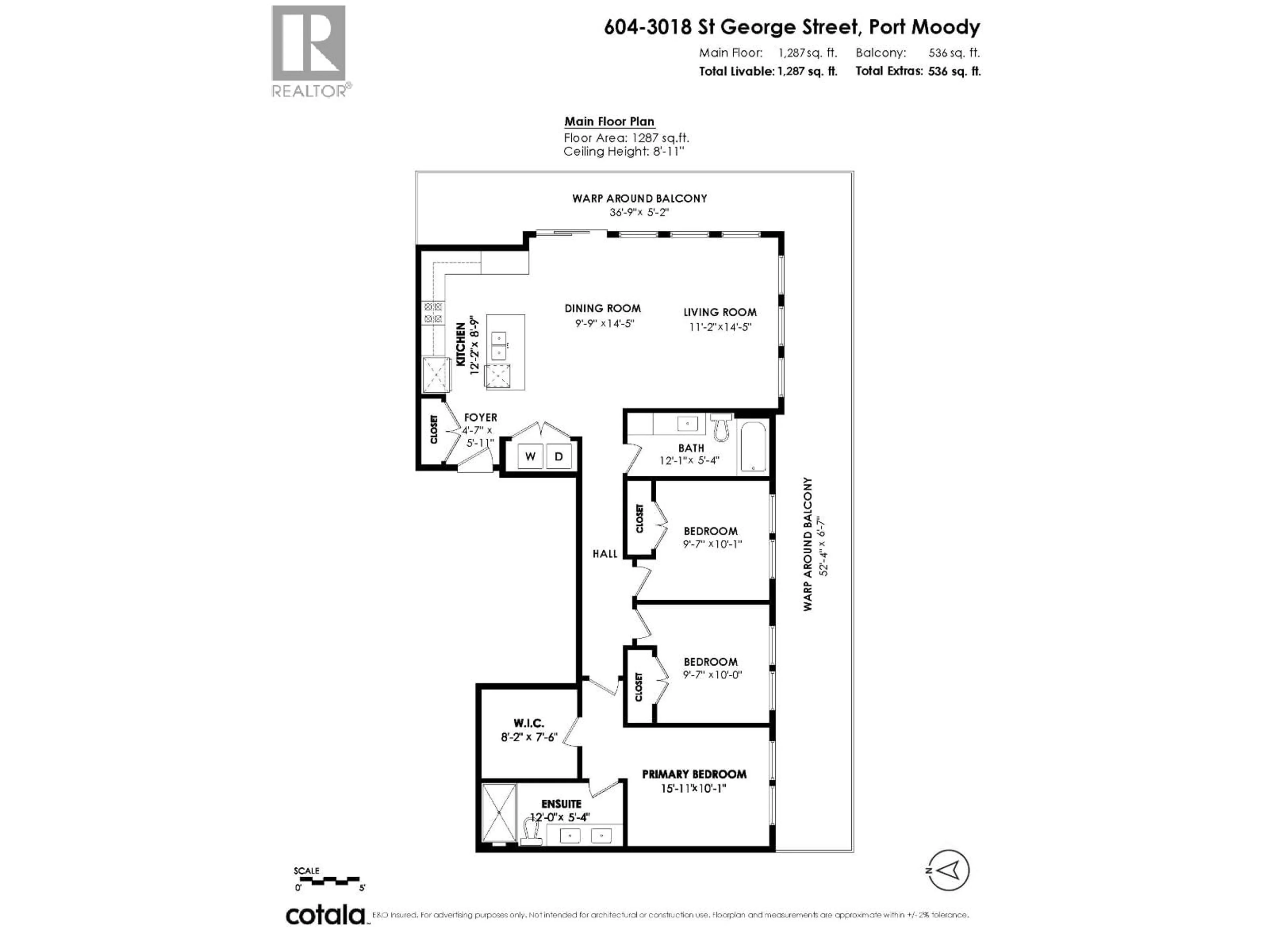 Floor plan for 604 - 3018 ST GEORGE STREET, Port Moody British Columbia V3H2H7