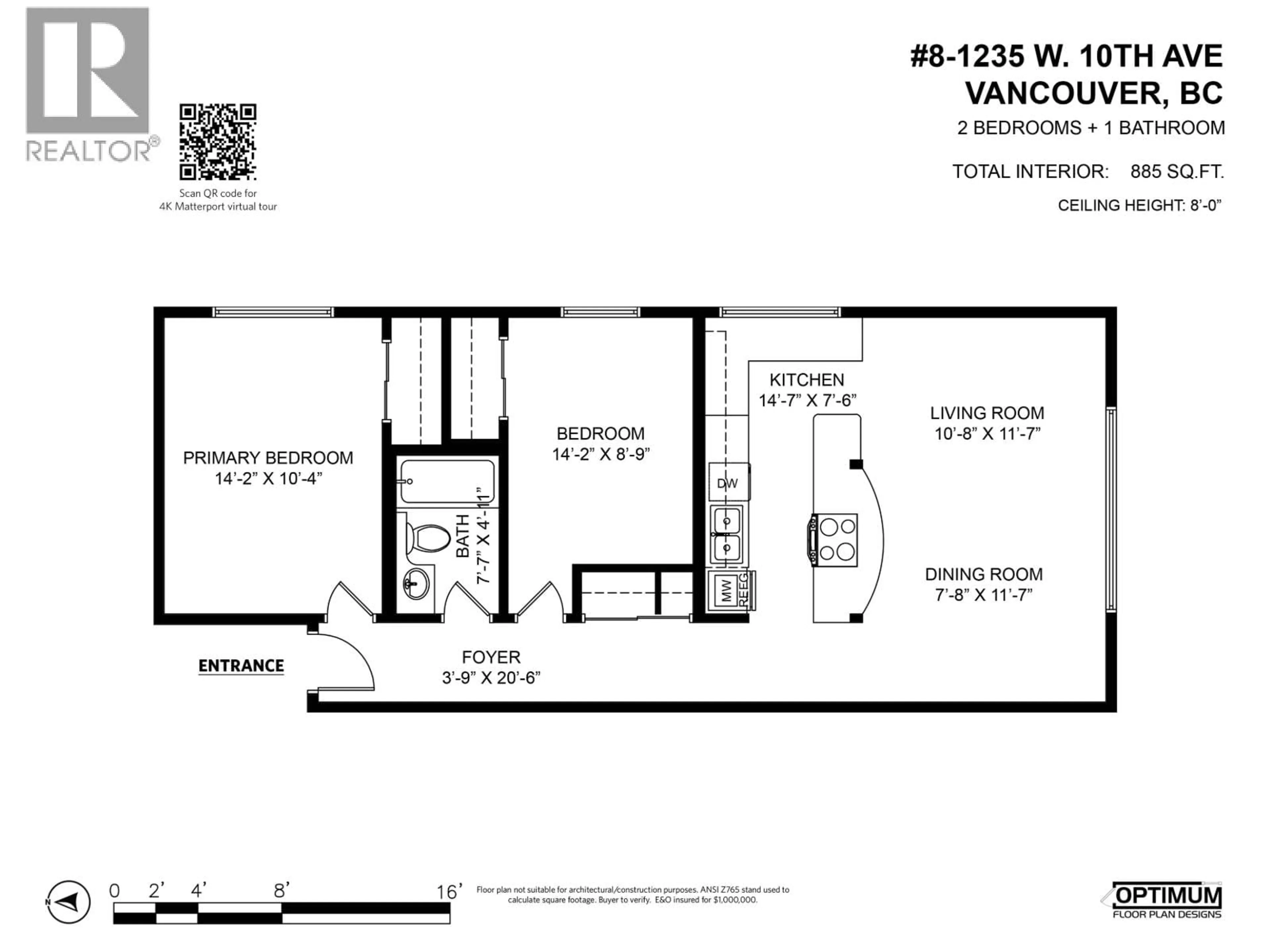 Floor plan for 8 - 1235 10TH AVENUE, Vancouver British Columbia V6H1J5