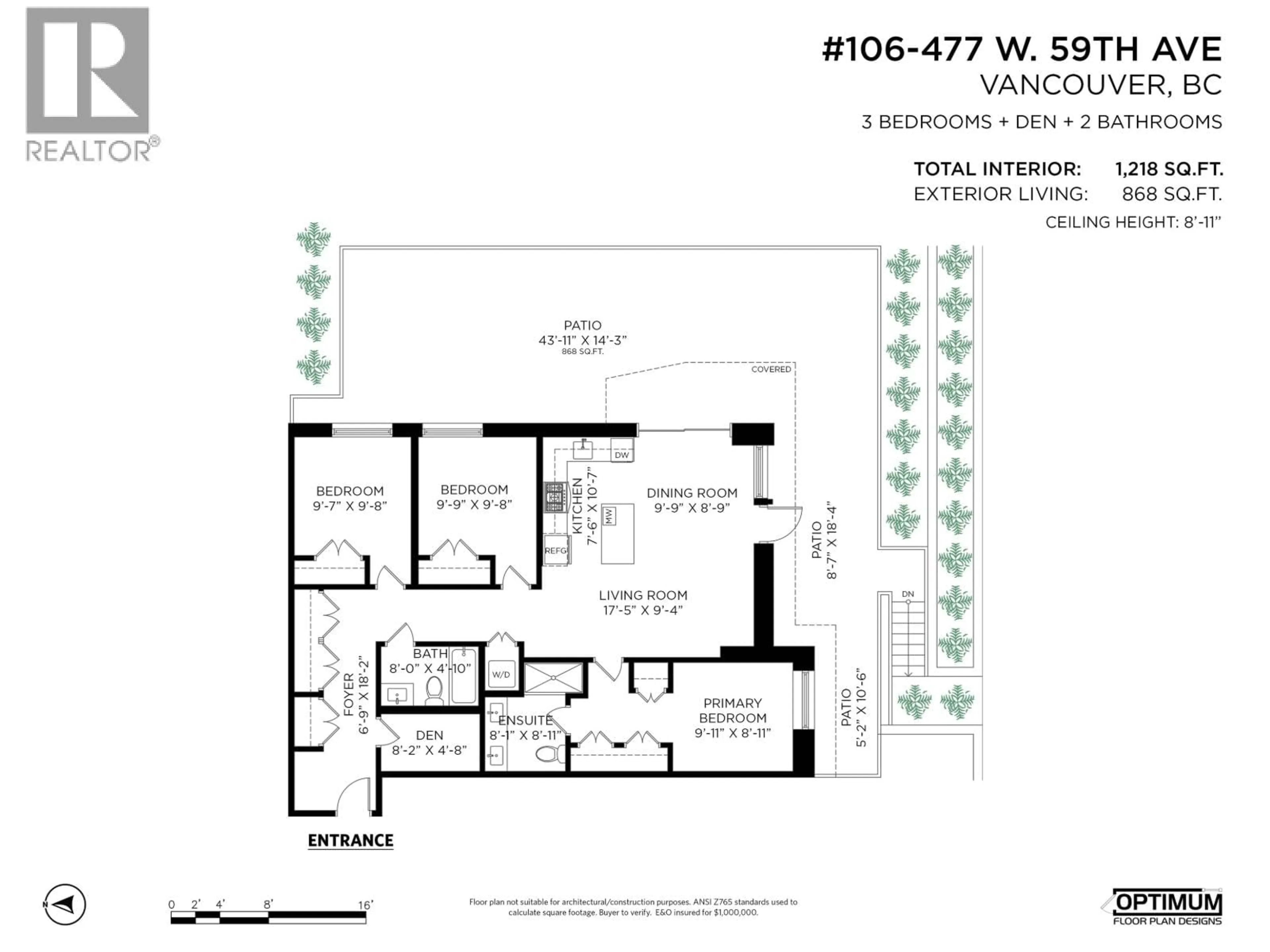 Floor plan for 106 - 477 59TH AVENUE, Vancouver British Columbia V5X1X4