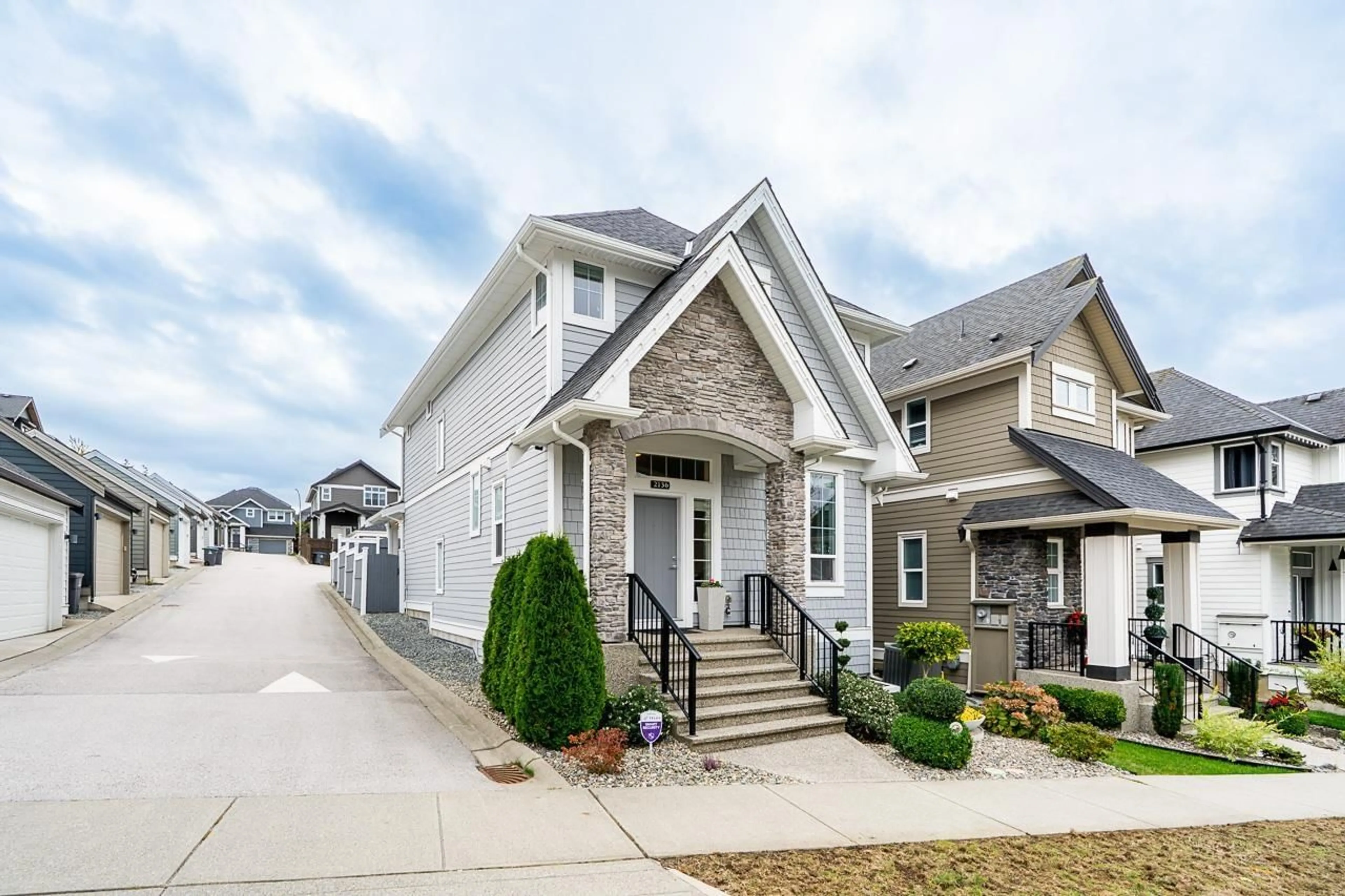 Home with vinyl exterior material, street for 2136 164A, Surrey British Columbia V3Z0V5