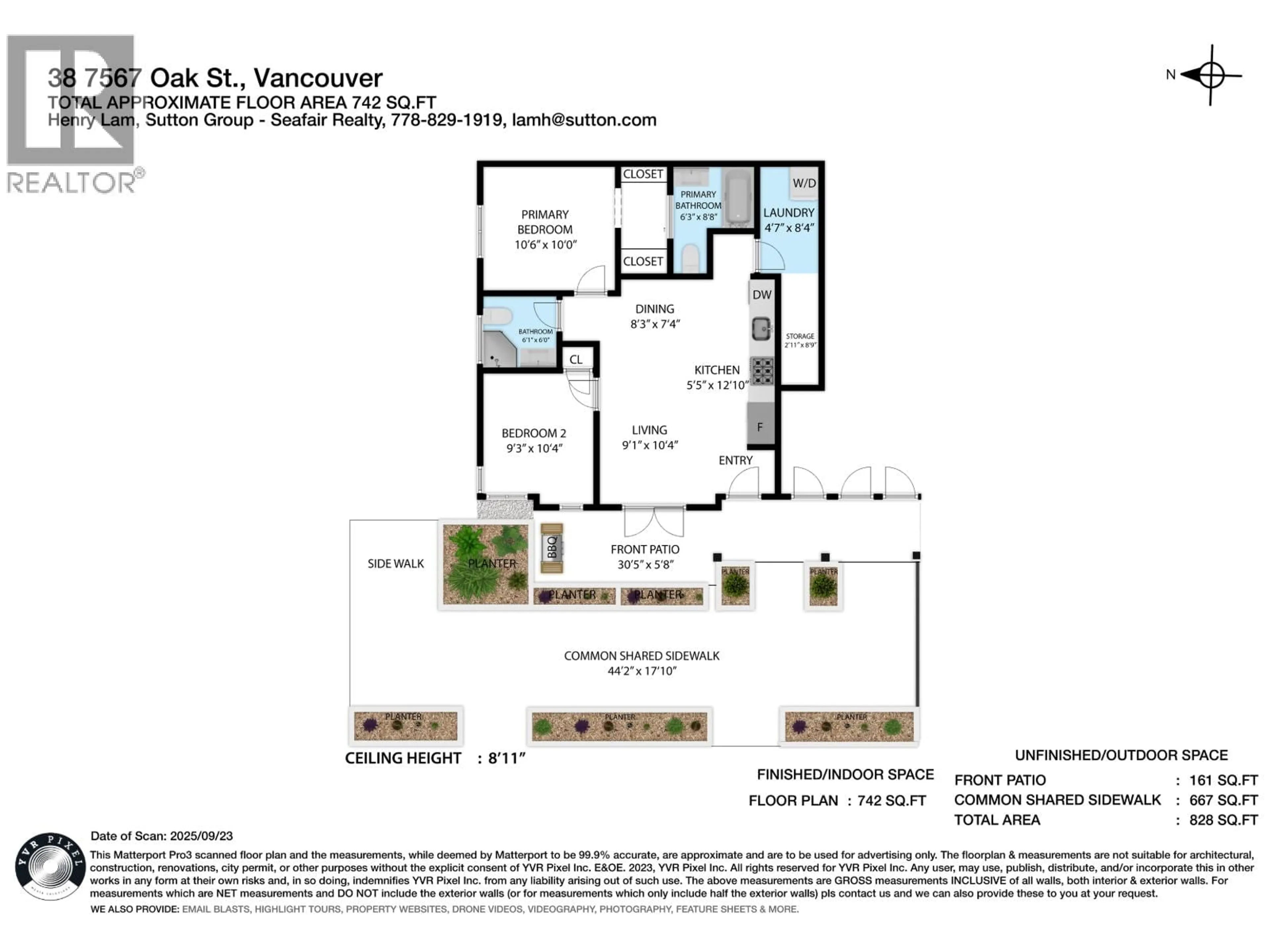 Floor plan for 38 - 7567 OAK STREET, Vancouver British Columbia V6P4A4