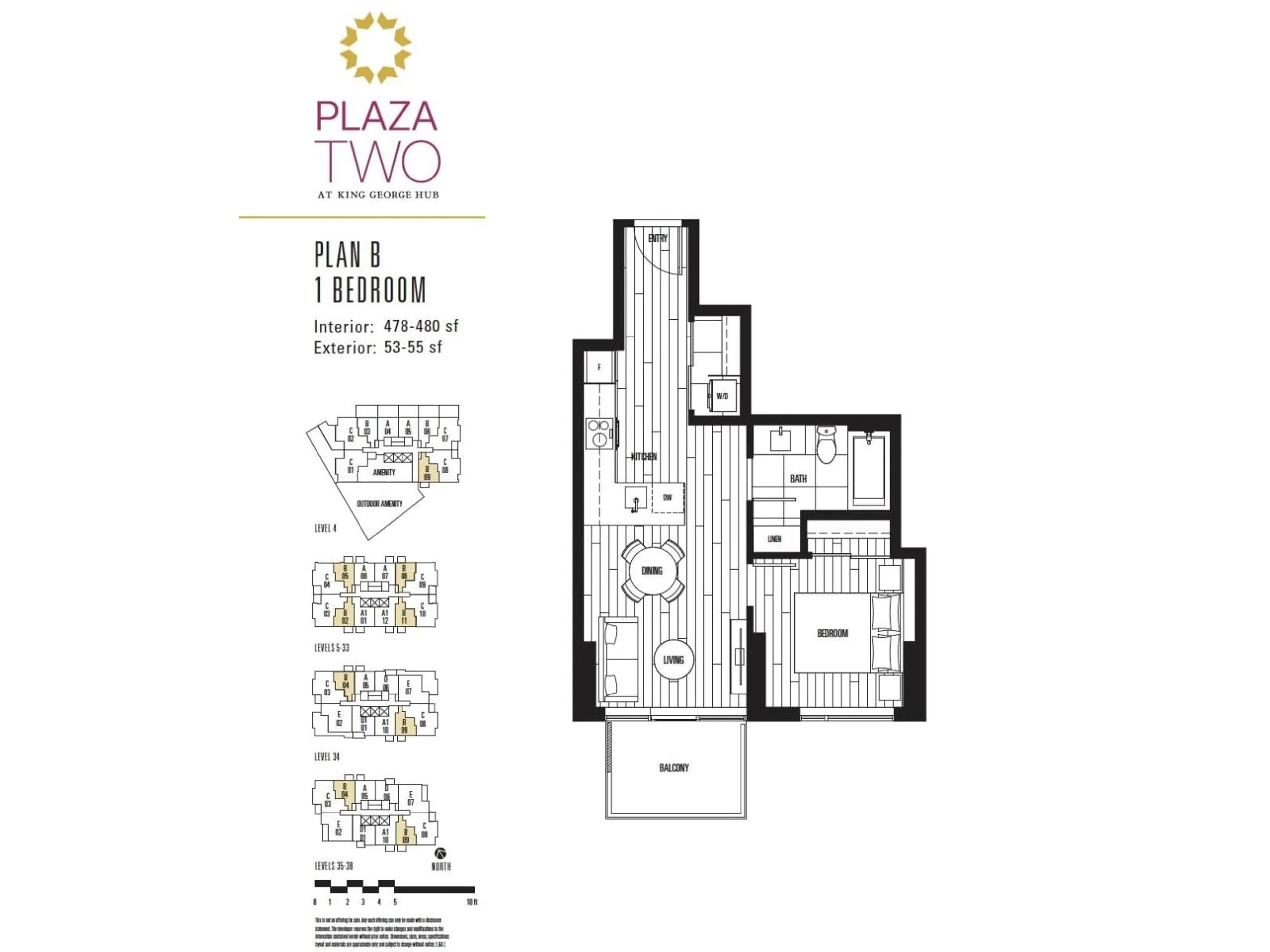 Floor plan for 3704 - 13745 GEORGE JUNCTION, Surrey British Columbia V3T4Y3