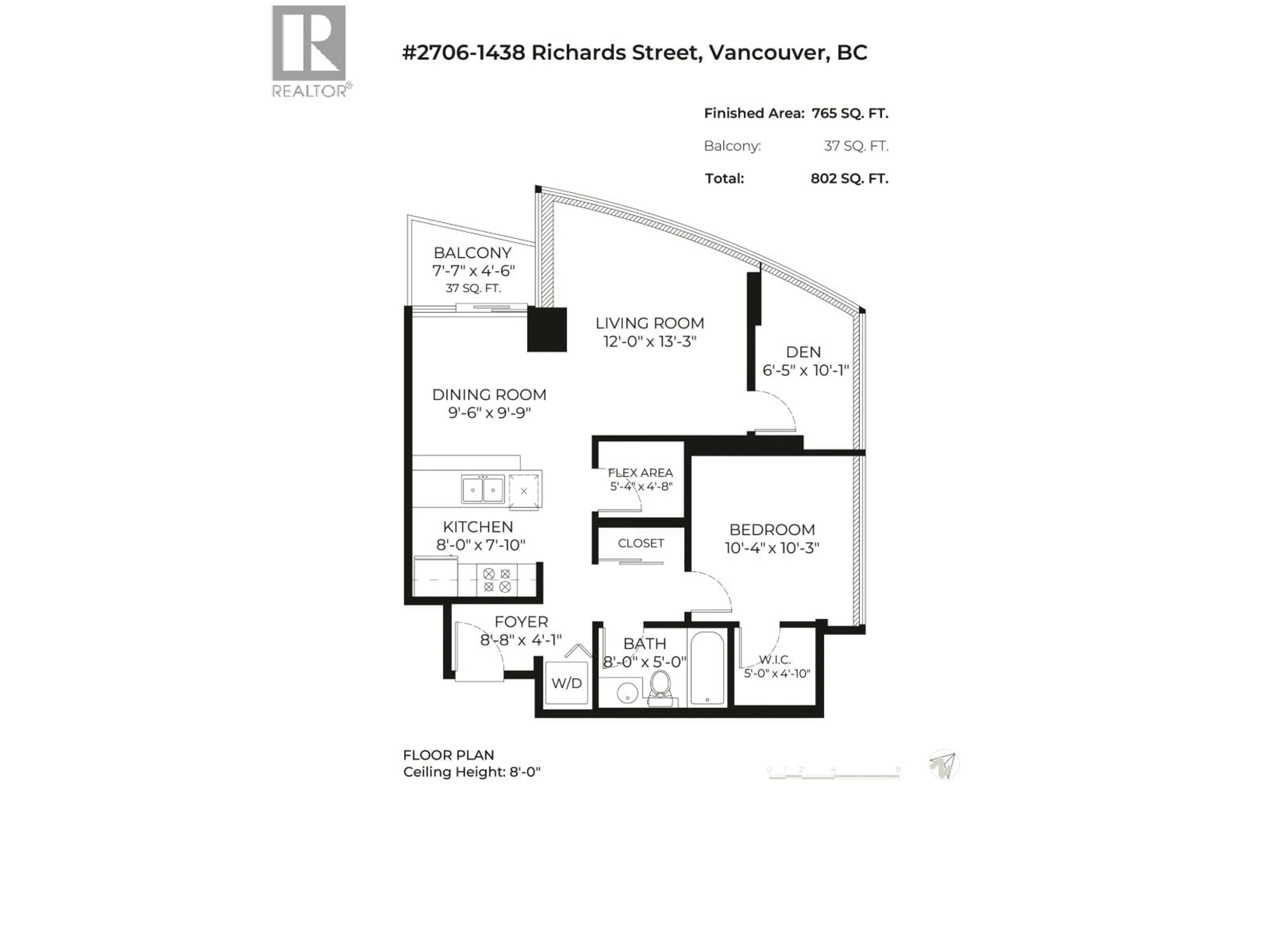 Floor plan for 2706 - 1438 RICHARDS STREET, Vancouver British Columbia V6Z3B8