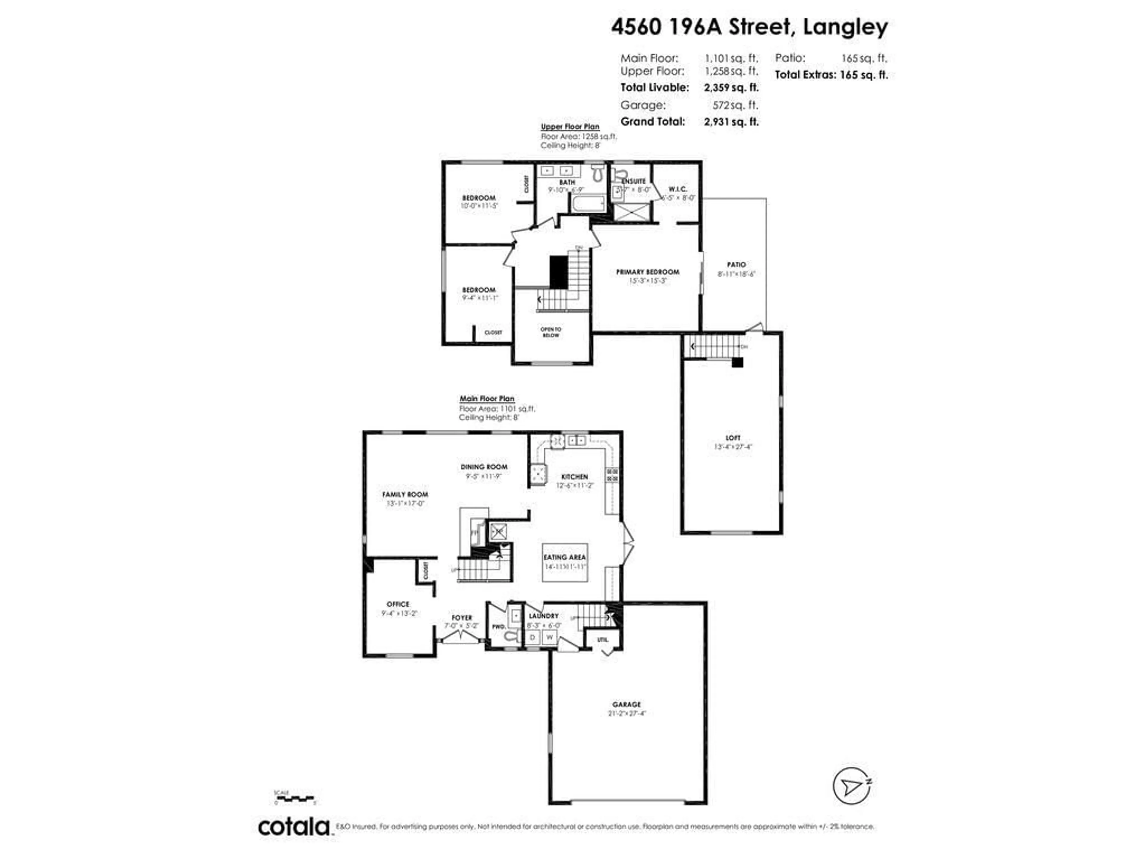 Floor plan for 4560 196A, Langley British Columbia V3A7G6