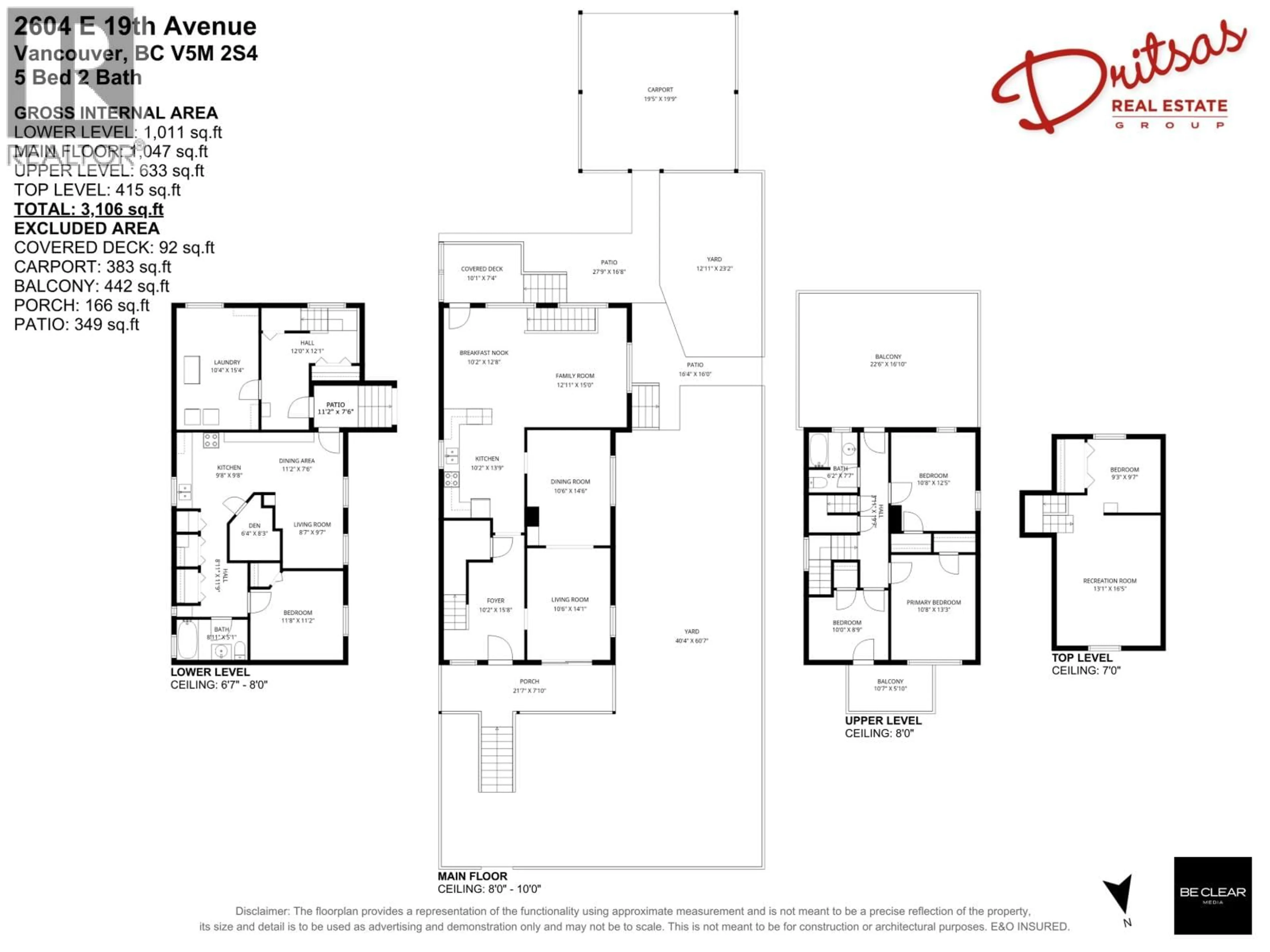 Floor plan for 2604 19TH AVENUE, Vancouver British Columbia V5M2S4