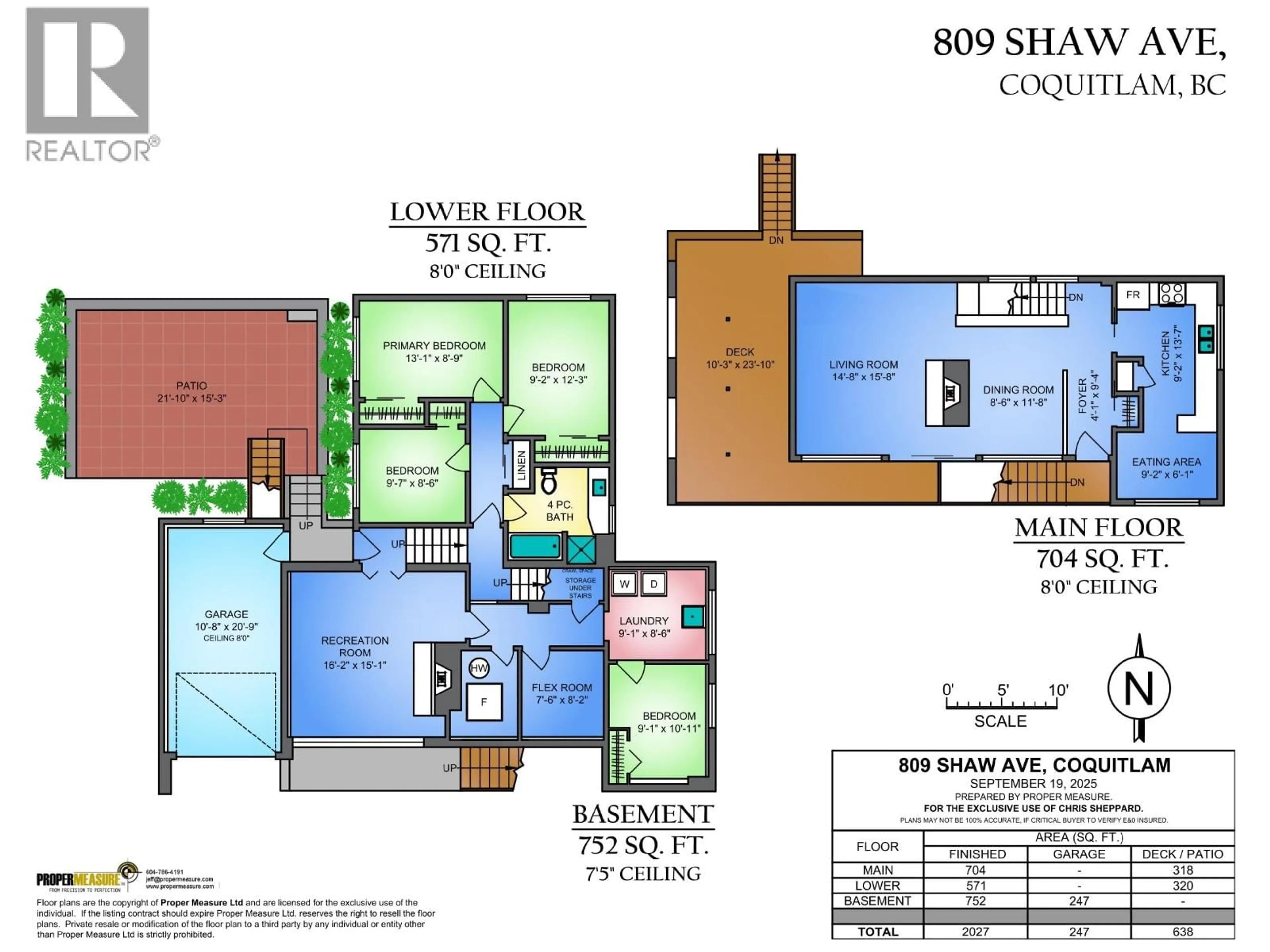 Floor plan for 809 SHAW AVENUE, Coquitlam British Columbia V3K2S1