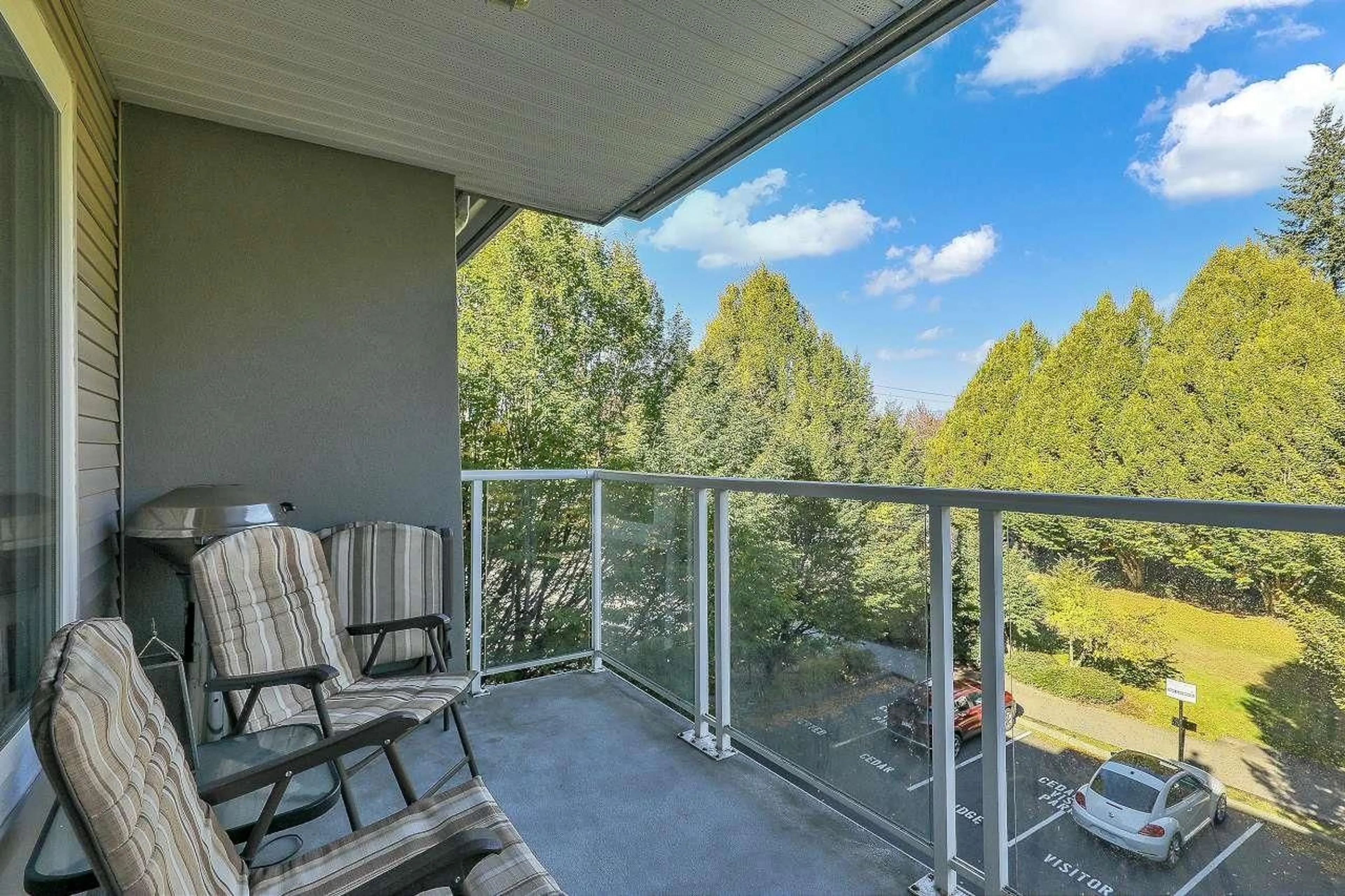 Balcony in the apartment, water/lake/river/ocean view for 306 - 8976 208, Langley British Columbia V1M2Y8