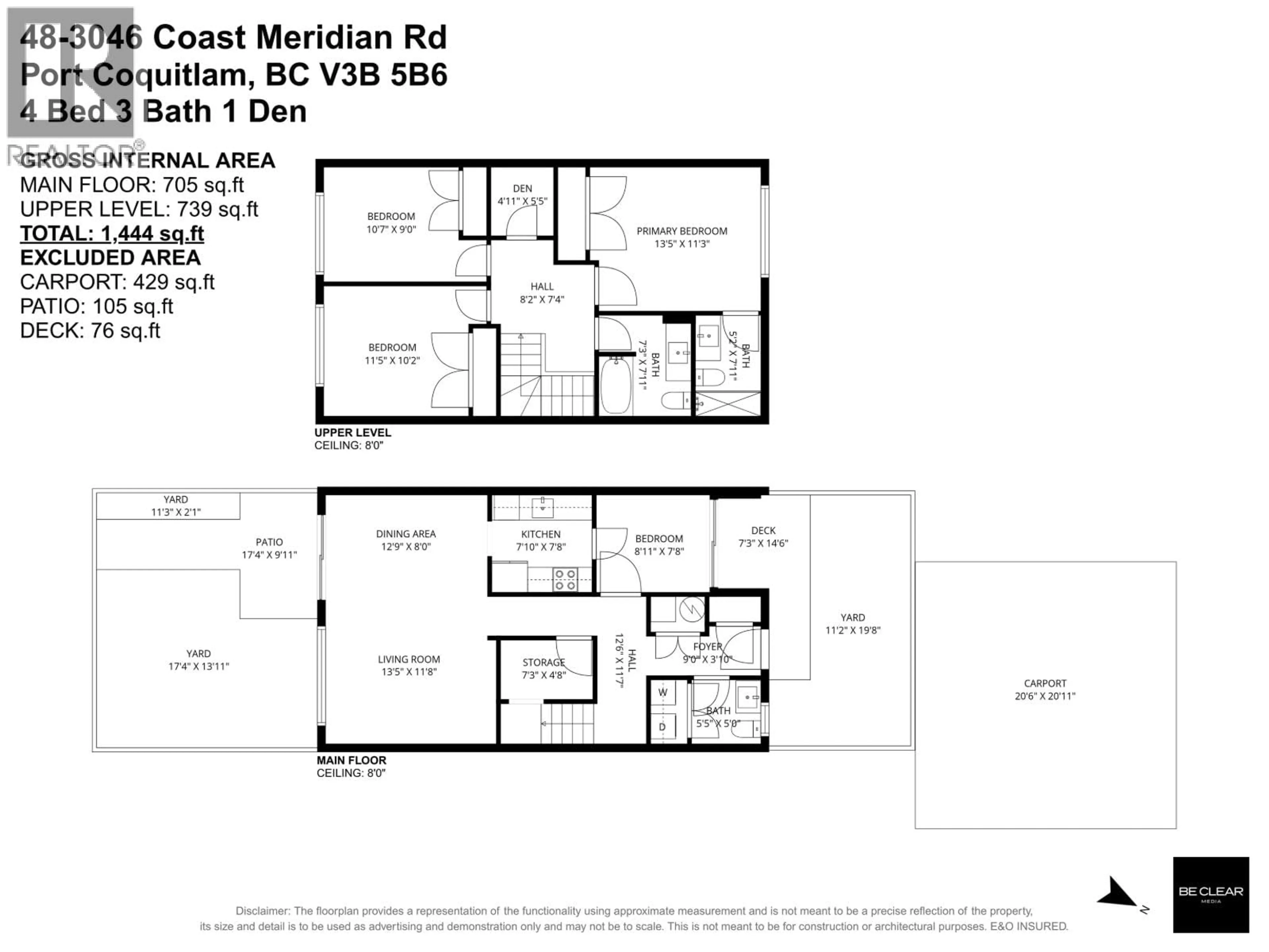 Floor plan for 48 - 3046 COAST MERIDIAN ROAD, Port Coquitlam British Columbia V3B5B6