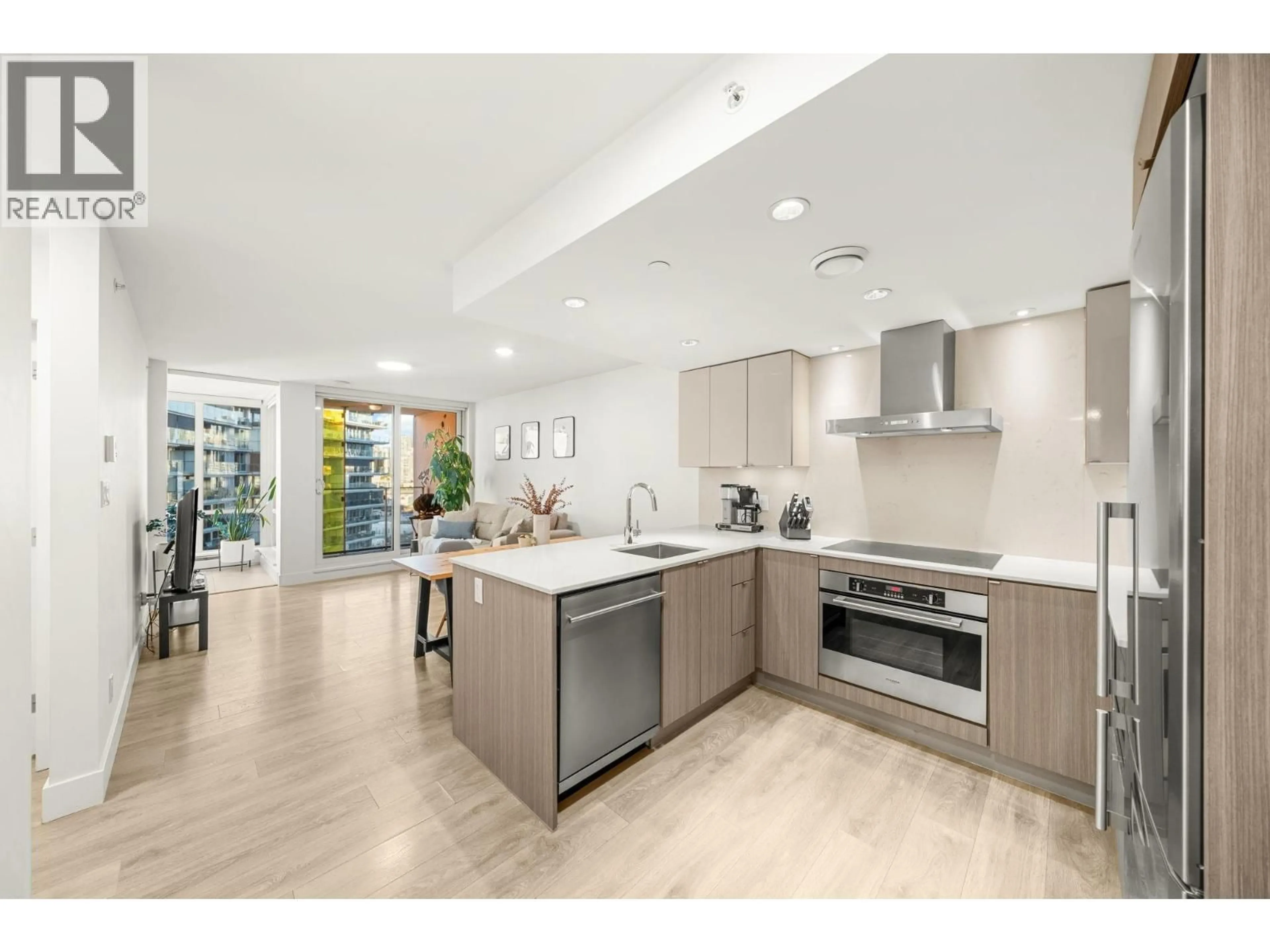 Open concept kitchen, ceramic/tile floor for 1201 - 1788 COLUMBIA STREET, Vancouver British Columbia V5Y0L7