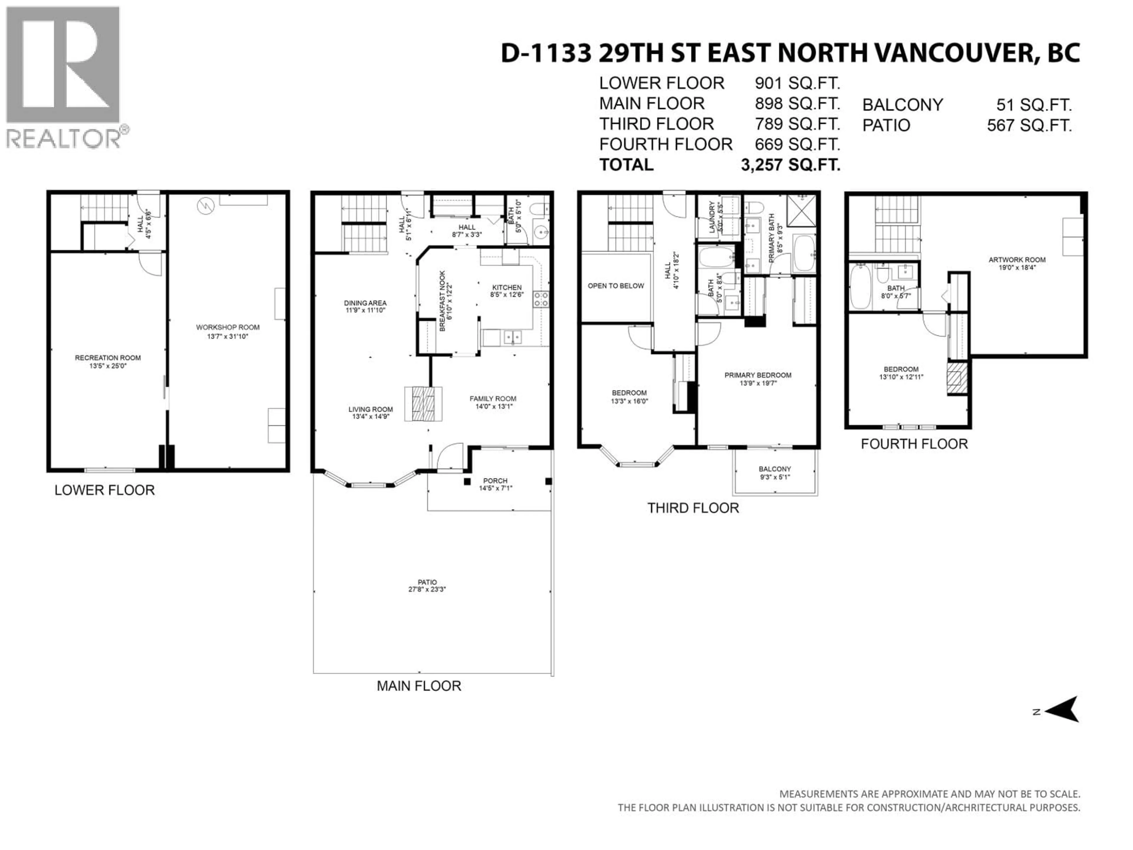 Floor plan for TH D - 1133 29TH STREET, North Vancouver British Columbia V7K1C3