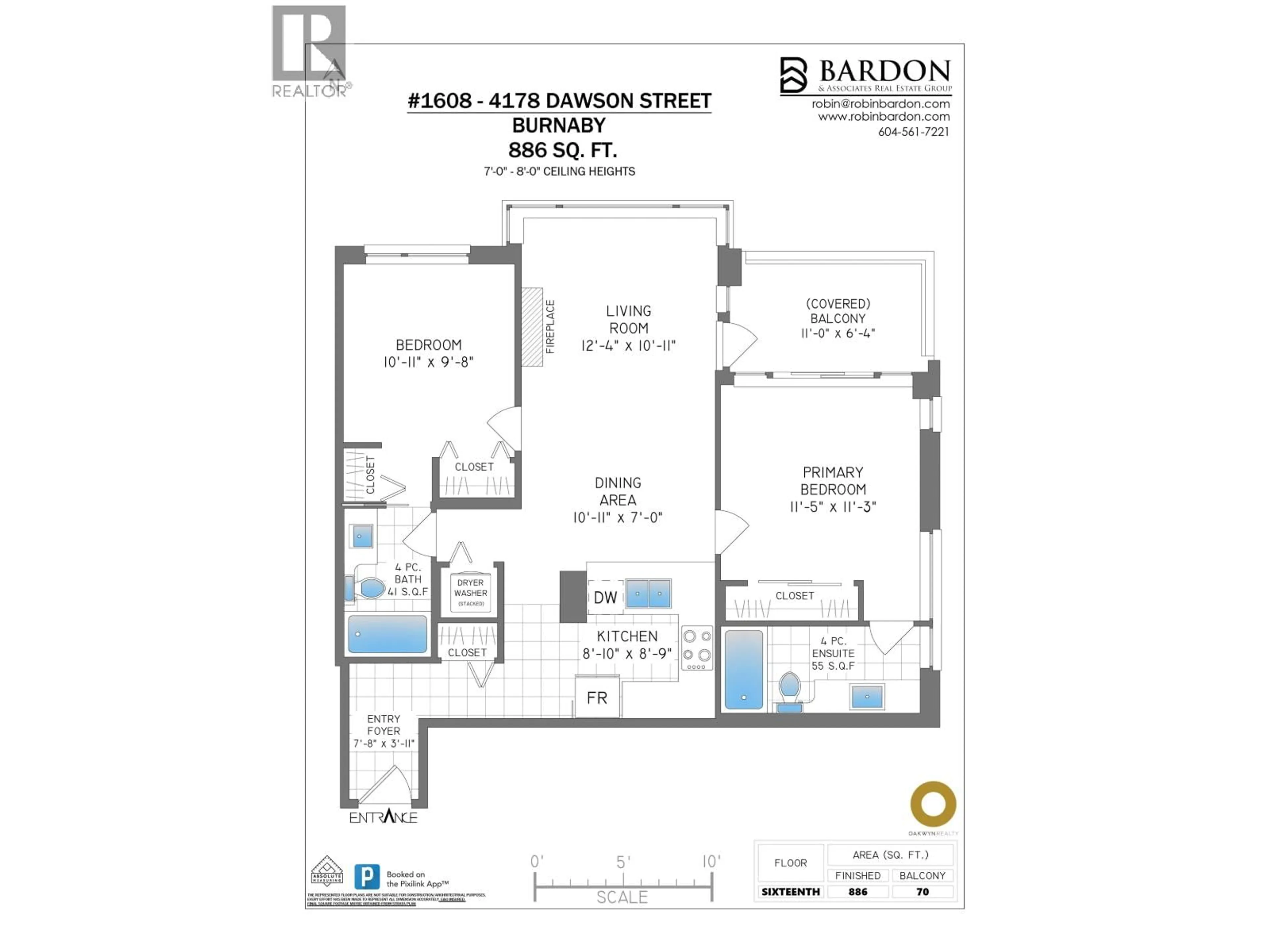 Floor plan for 1608 - 4178 DAWSON STREET, Burnaby British Columbia V5C0A1