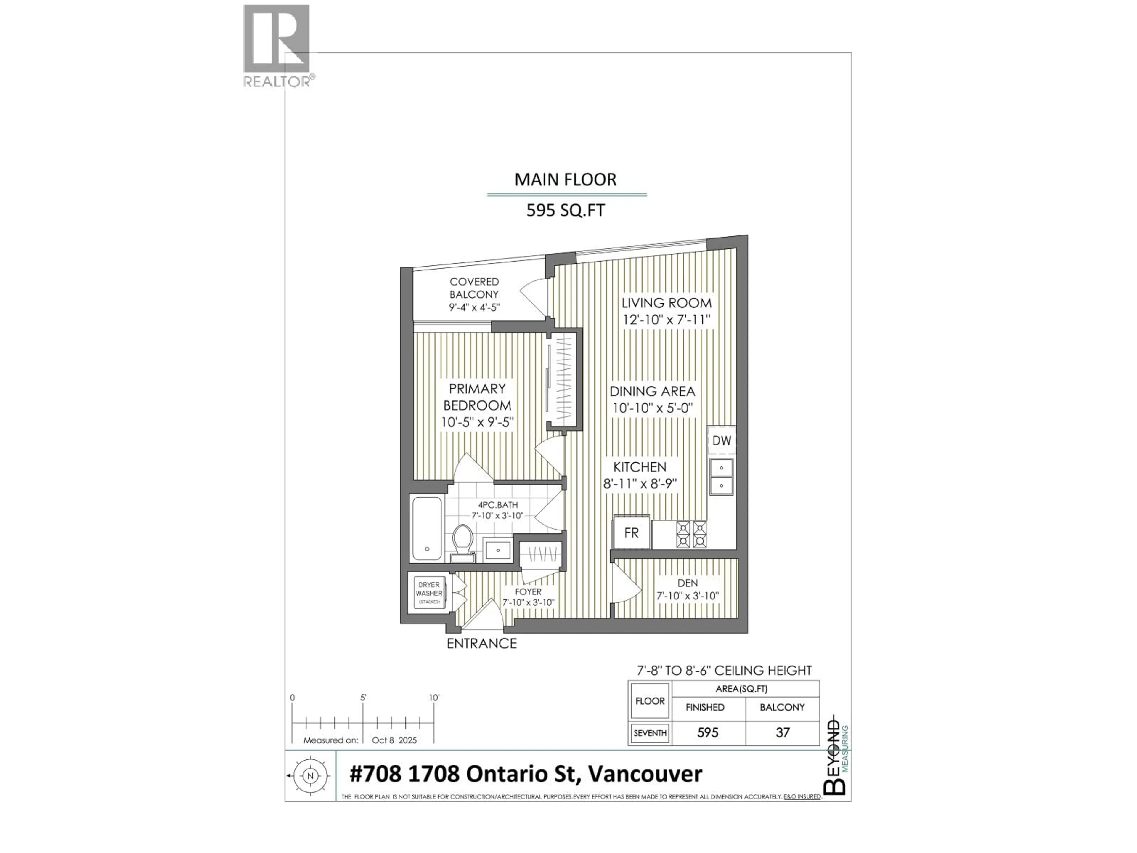 Floor plan for 708 - 1708 ONTARIO STREET, Vancouver British Columbia V5T0J7