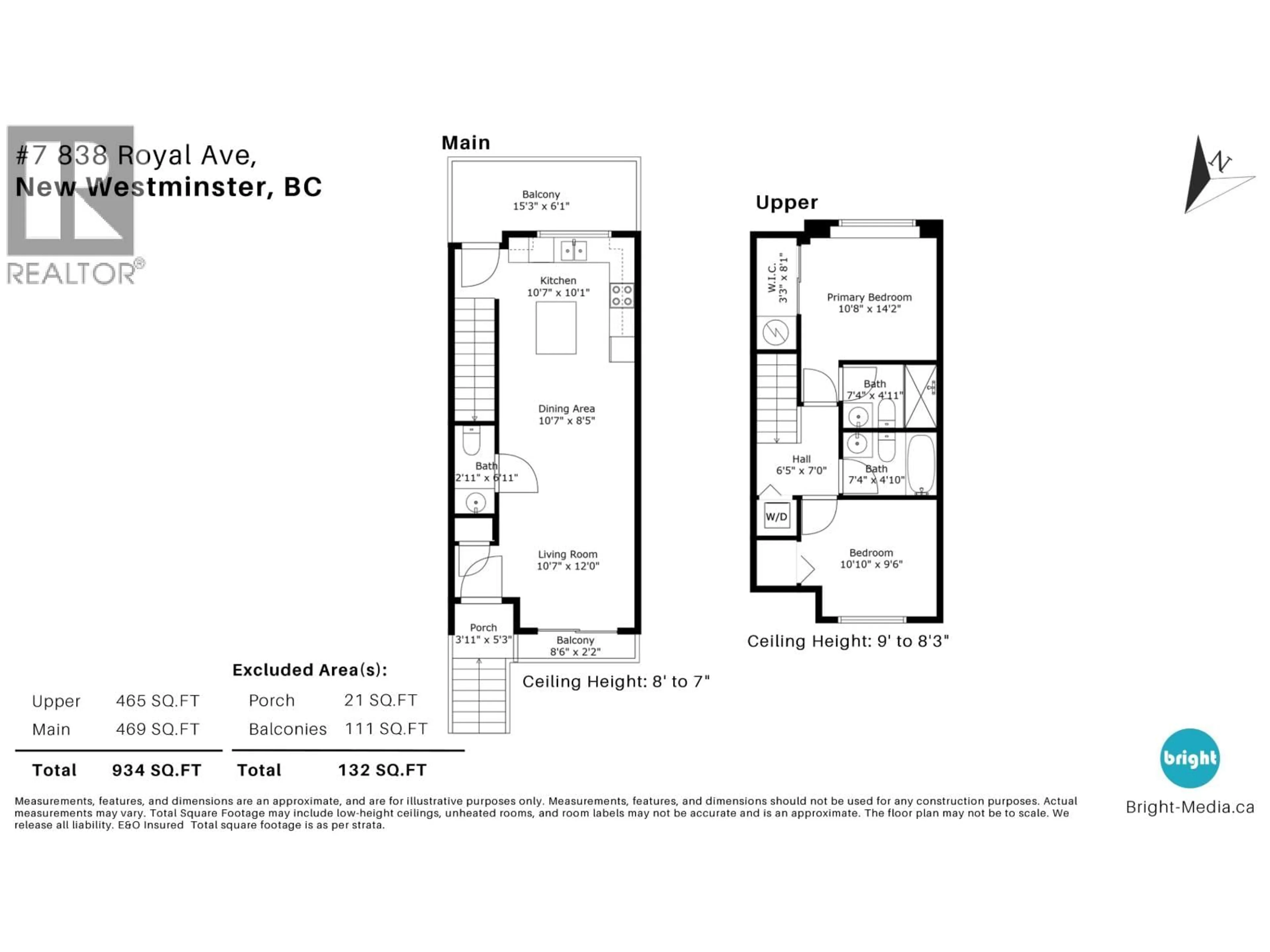 Floor plan for 7 - 838 ROYAL AVENUE, New Westminster British Columbia V3M1J9