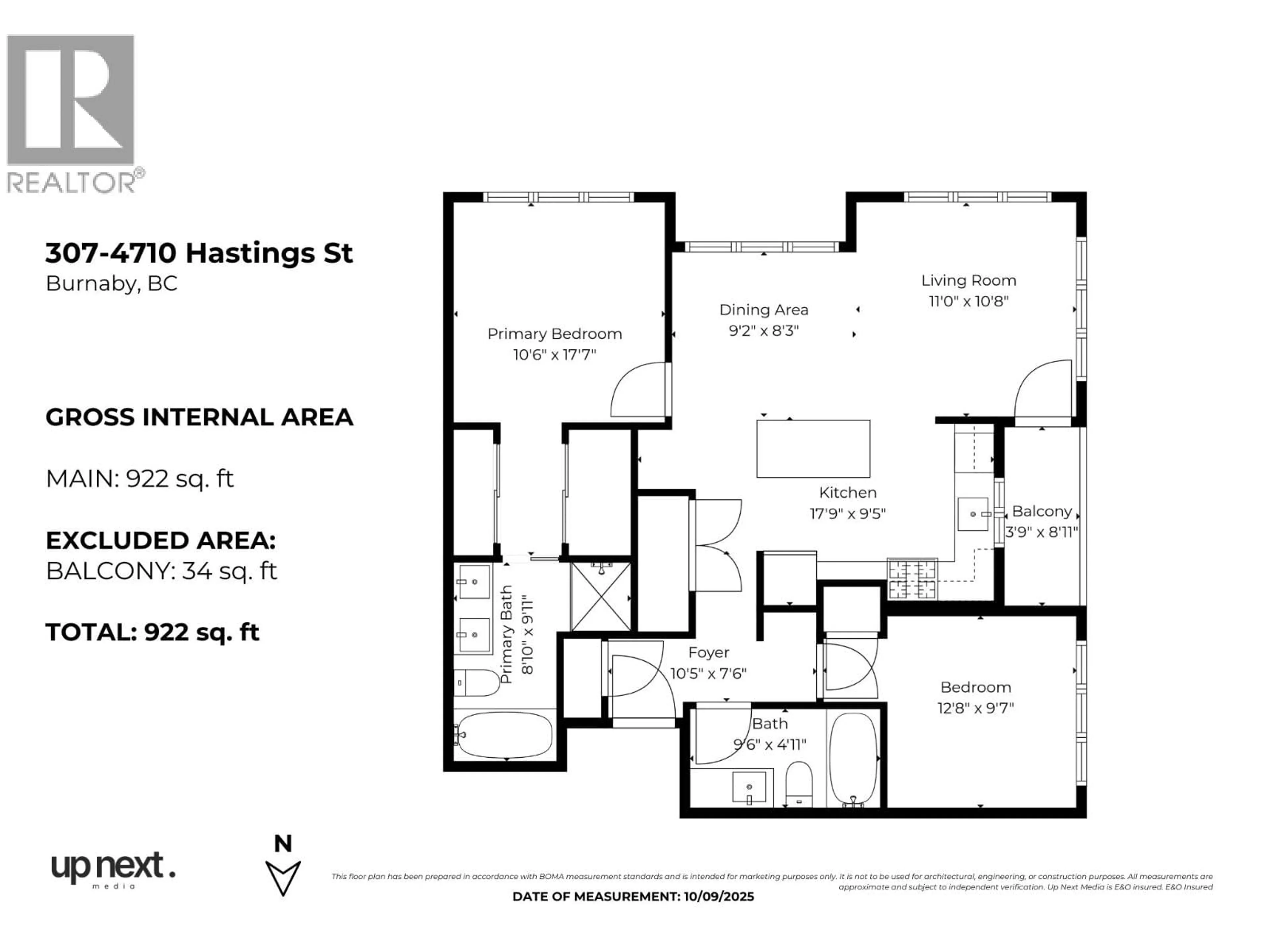 Floor plan for 307 - 4710 HASTINGS STREET, Burnaby British Columbia V5C2K7